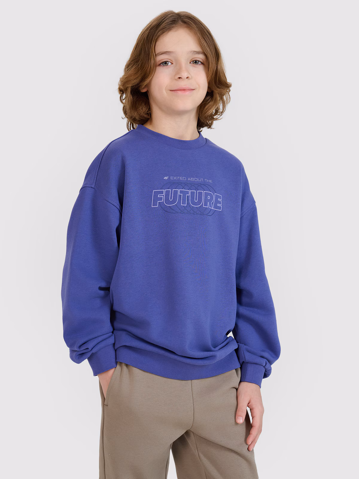 Bluza dresowa nierozpinana bez kaptura chłopięca - czerwona