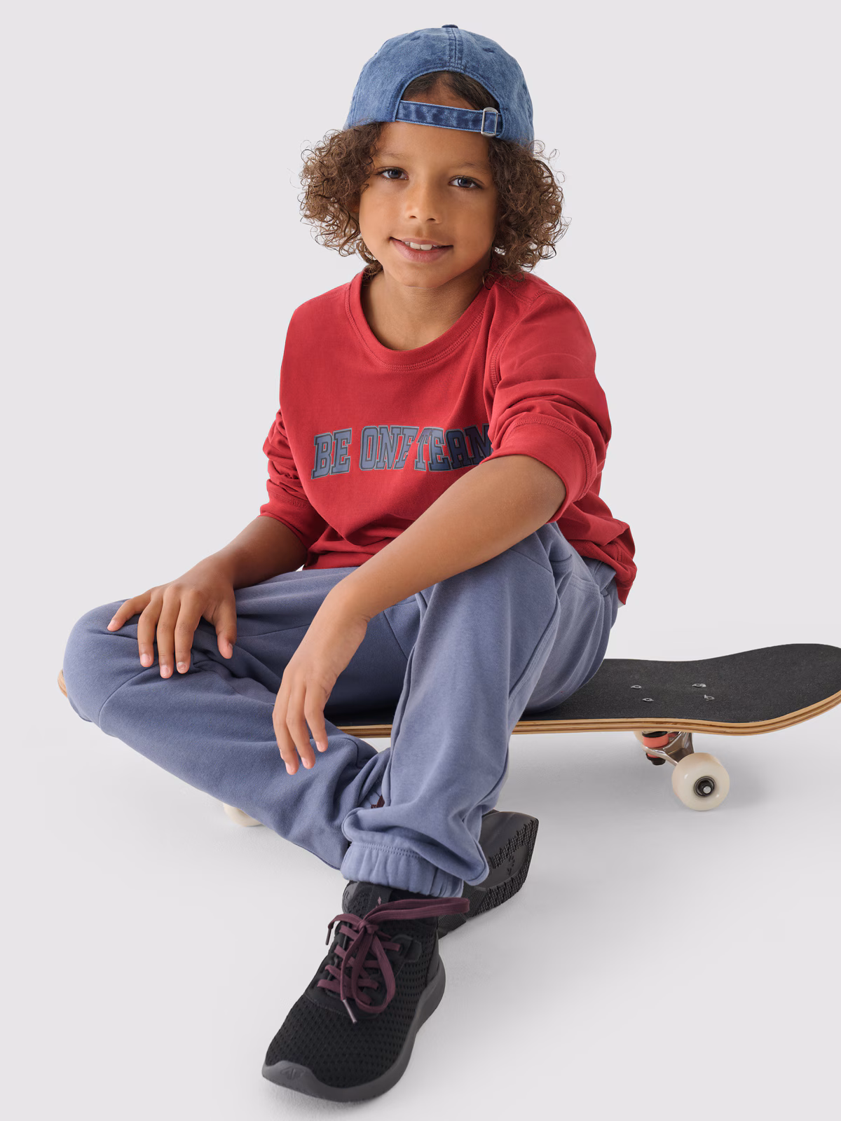 Longsleeve oversize chłopięcy - czarny