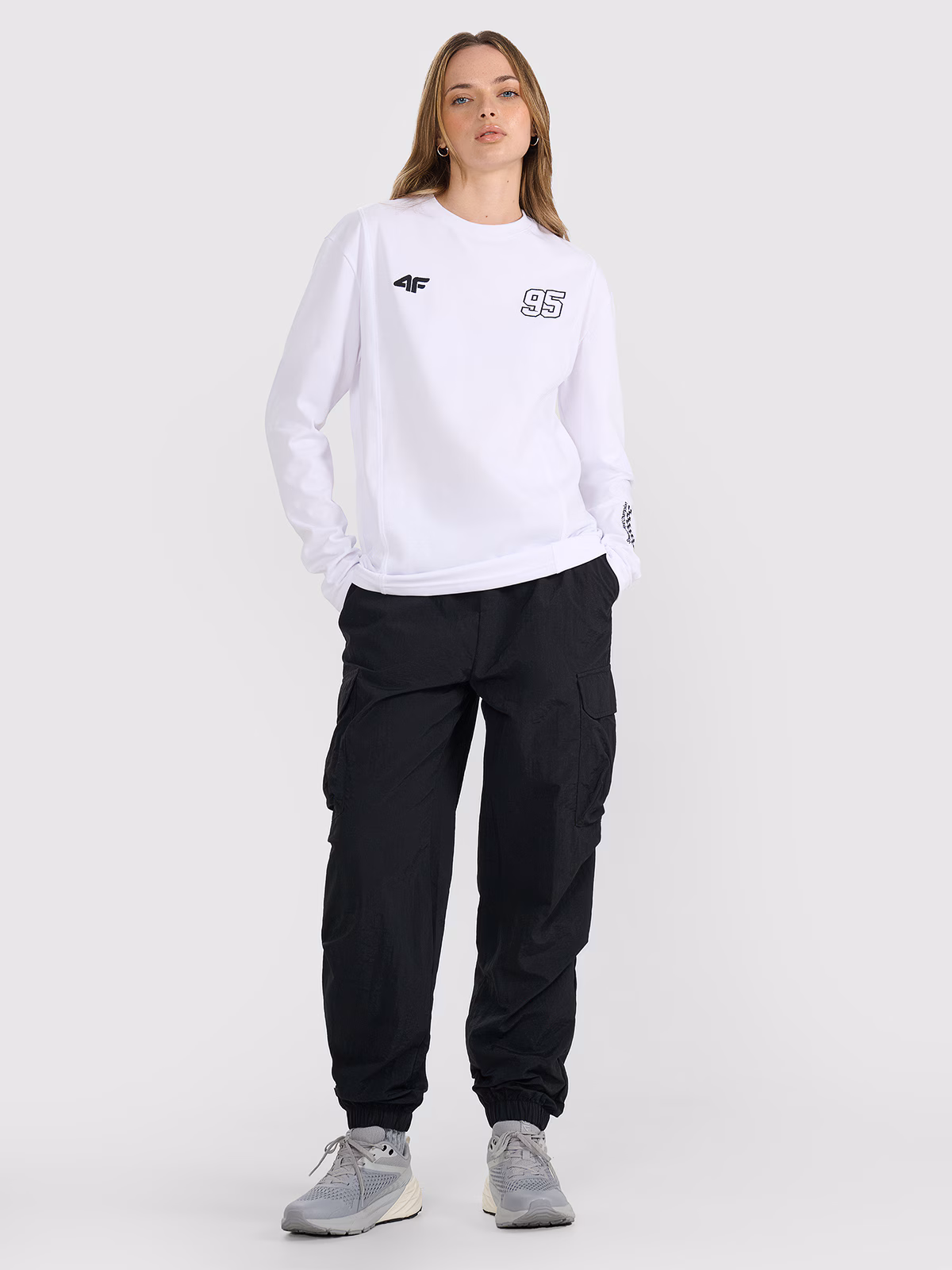 Longsleeve regular męski 4F x Bartosz Zmarzlik - biały