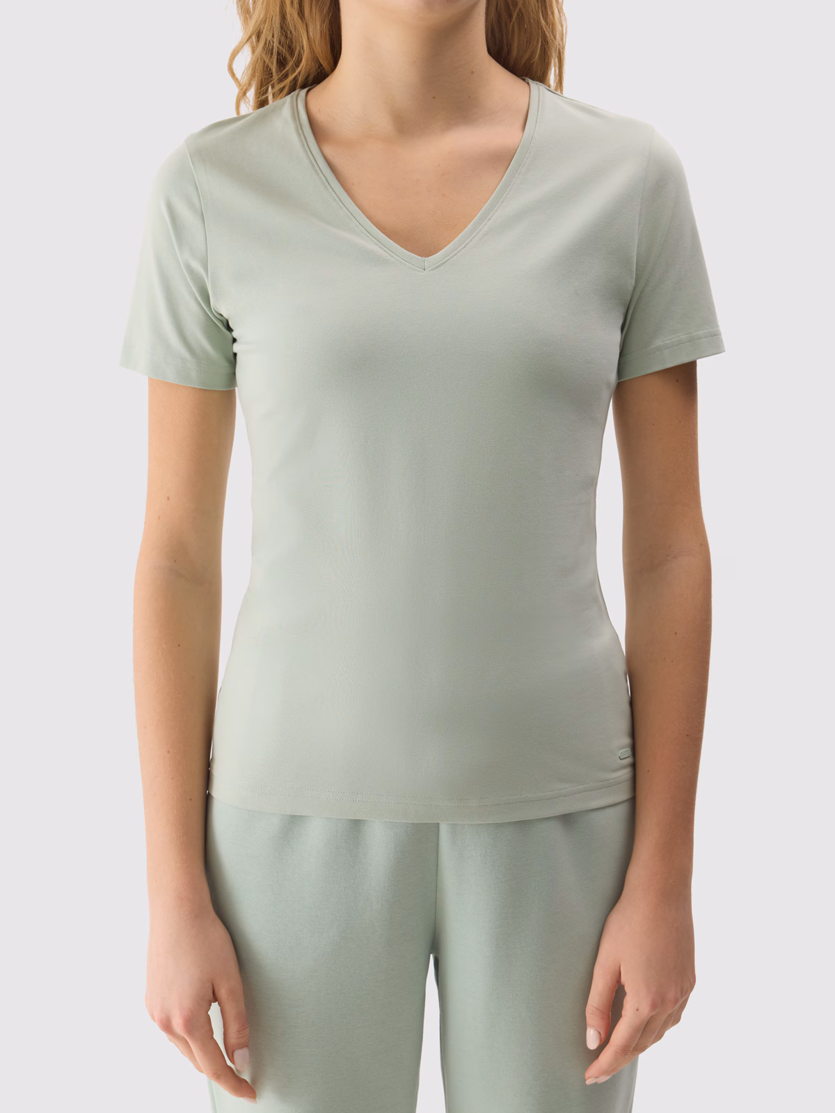 T-shirt gładki z bawełną organiczną damski - granatowy