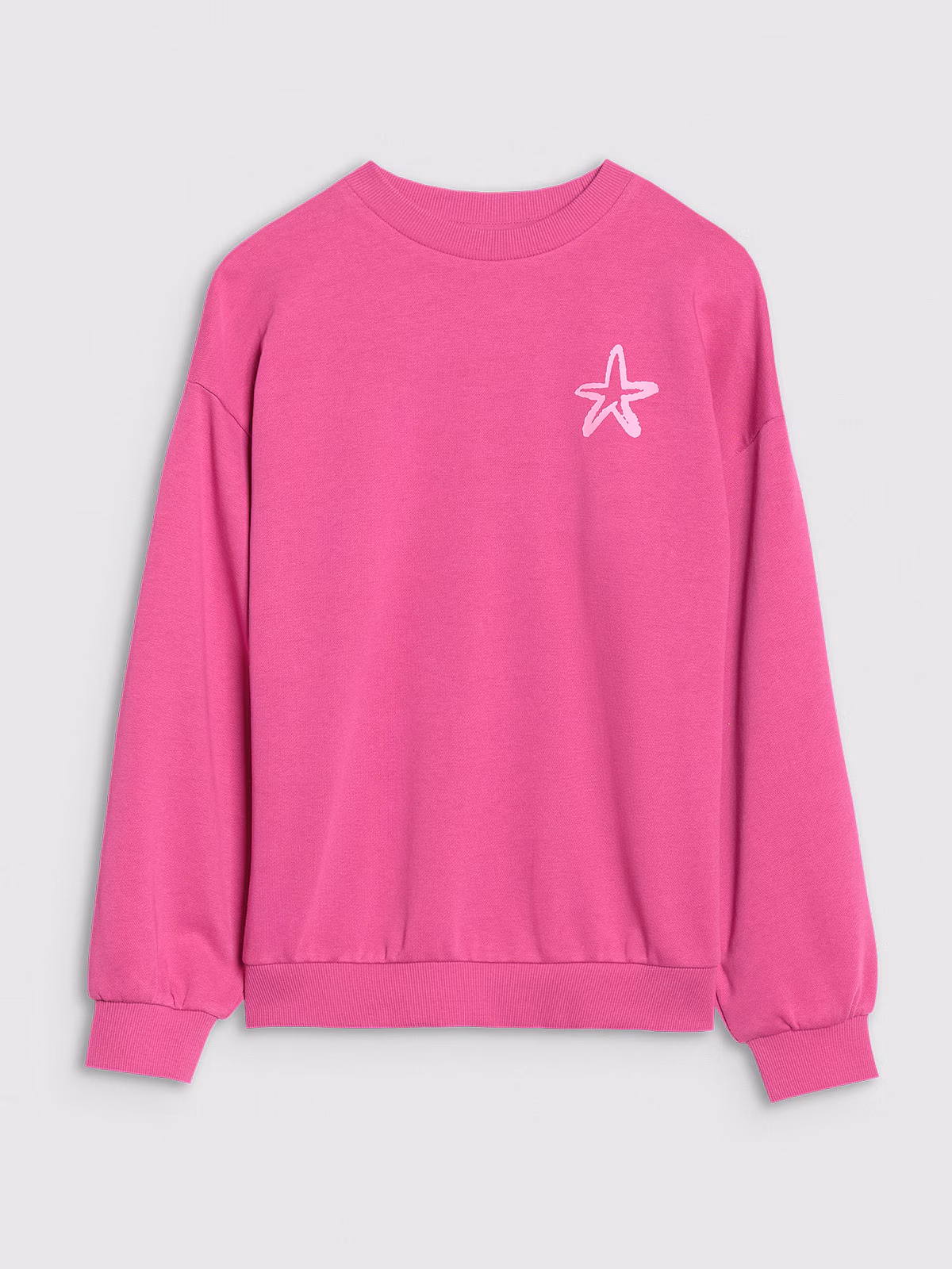 Bluza dresowa nierozpinana bez kaptura dziewczęca - różowa