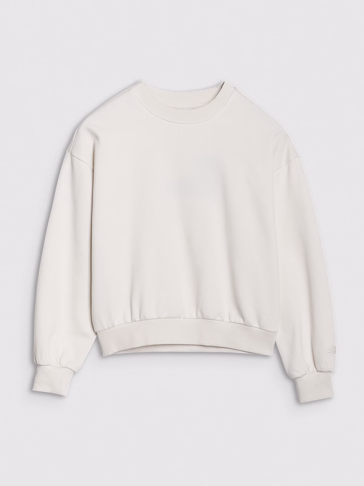 Bluza dresowa nierozpinana bez kaptura dziewczęca - beżowa