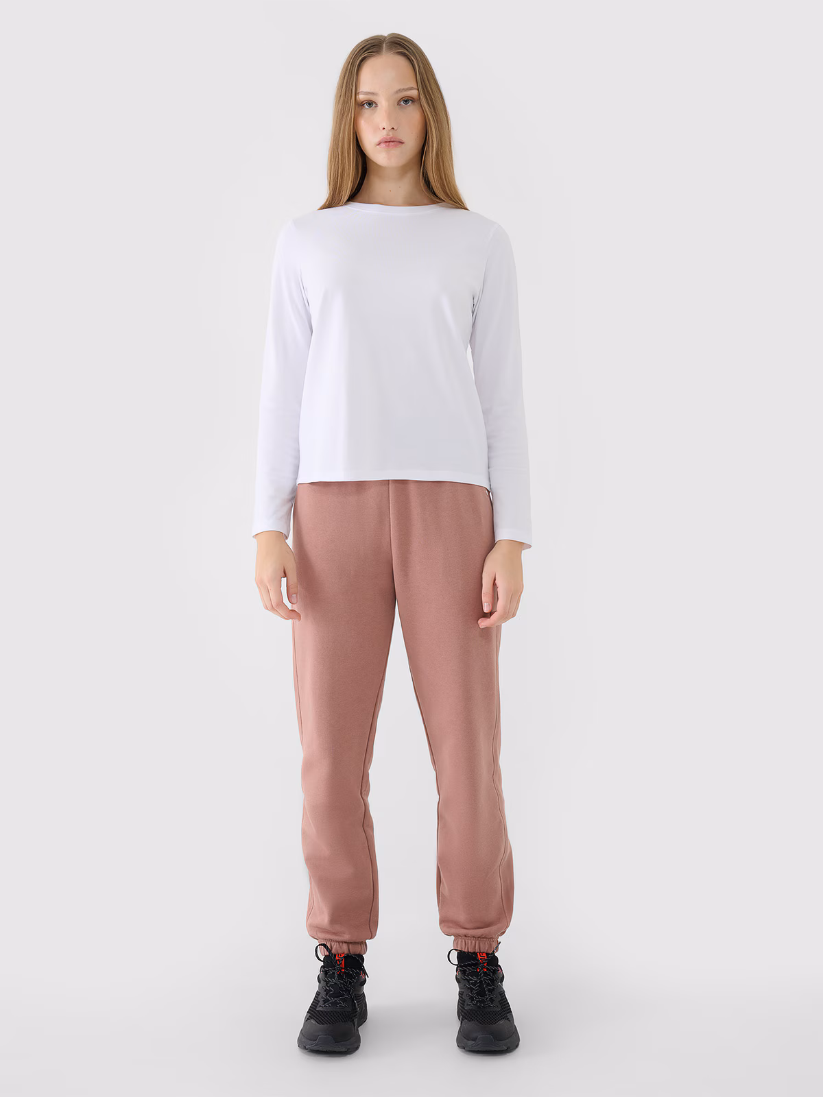 Spodnie dresowe joggery damskie - szare