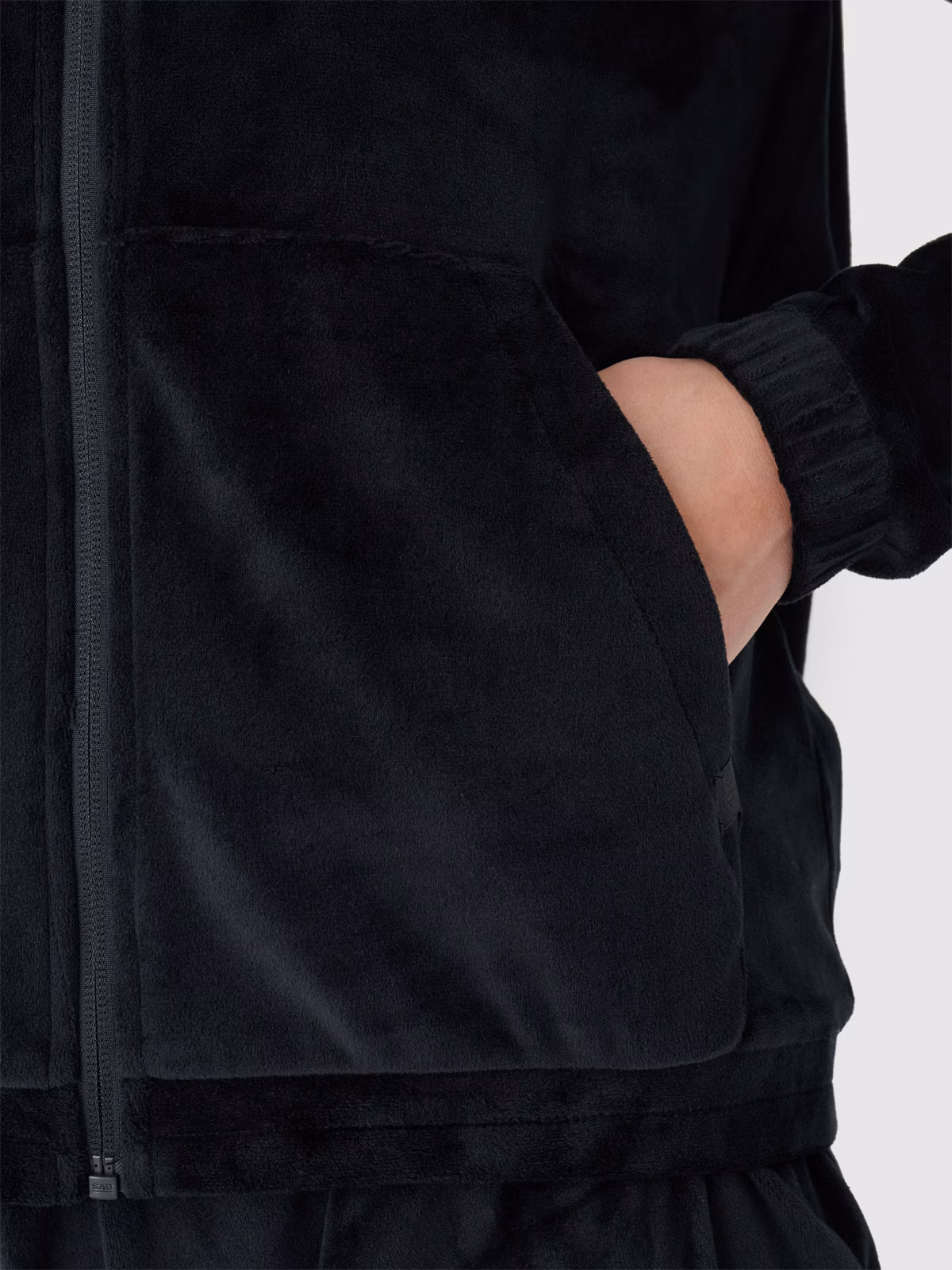 Bluza dresowa z weluru rozpinana z kapturem damska - granatowa