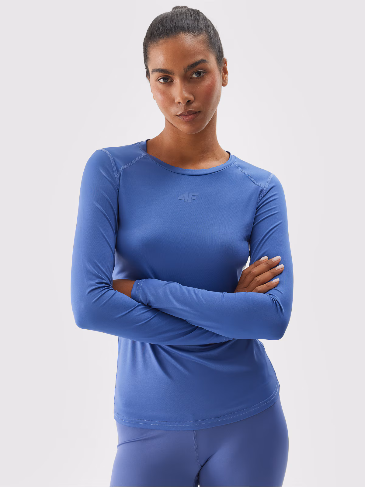 Longsleeve treningowy szybkoschnący damski - granatowy