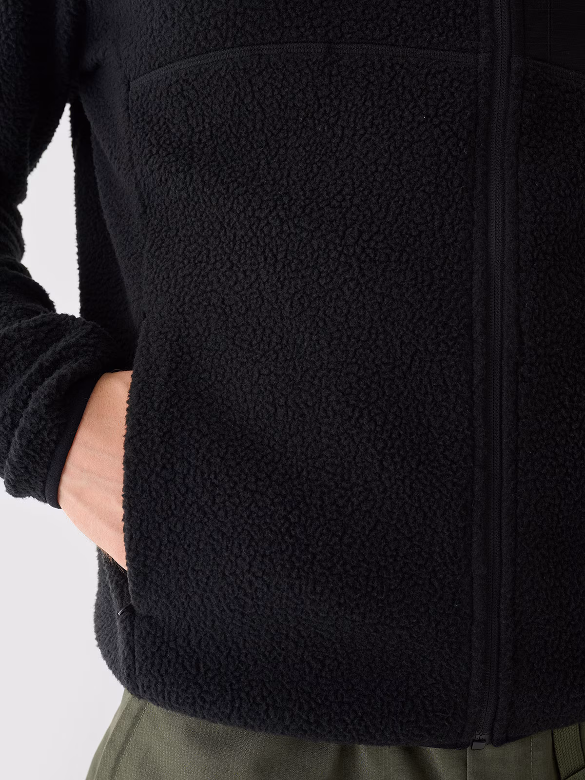 Polar sherpa ze stójką męski - oliwkowy/khaki