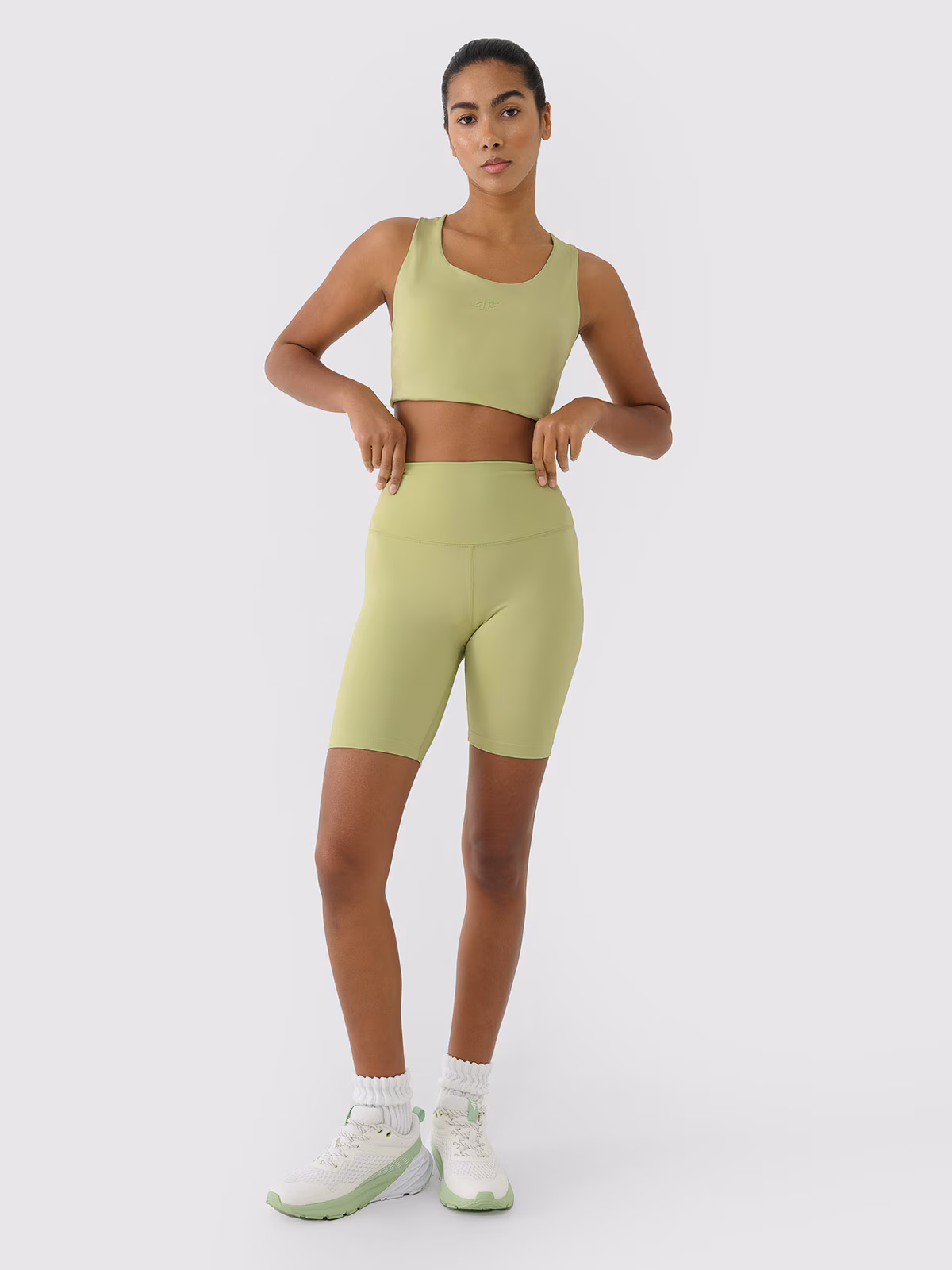 Legginsy kolarki treningowe damskie - zielone