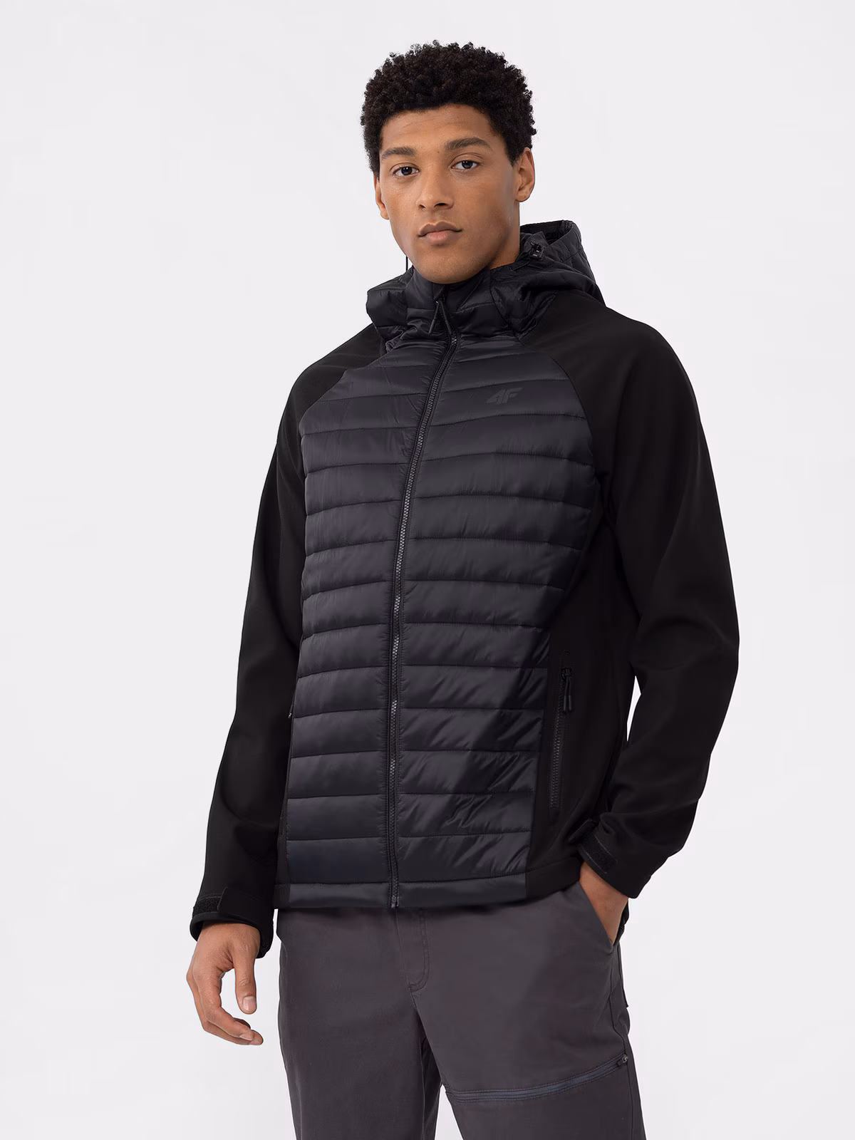 Kurtka softshell wiatroodporna membrana 8000 męska - czarna