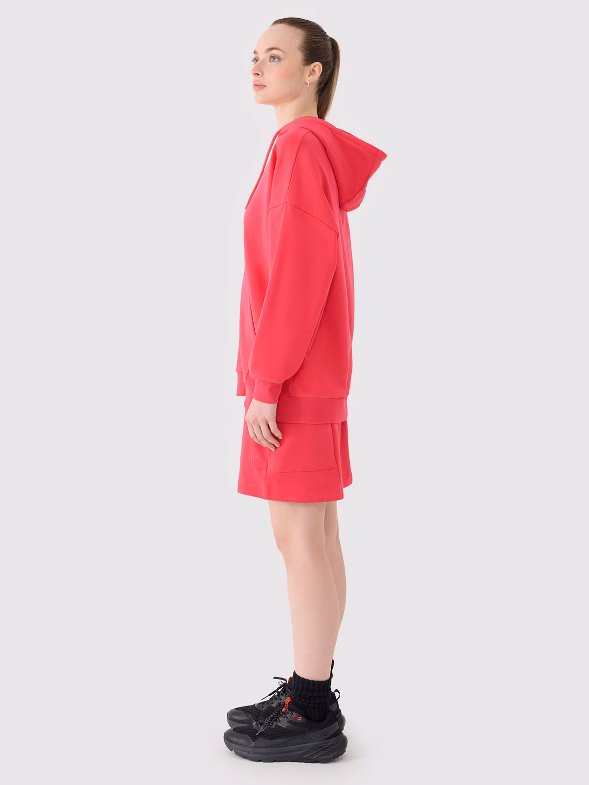 Bluza dresowa rozpinana z kapturem damska - czarna