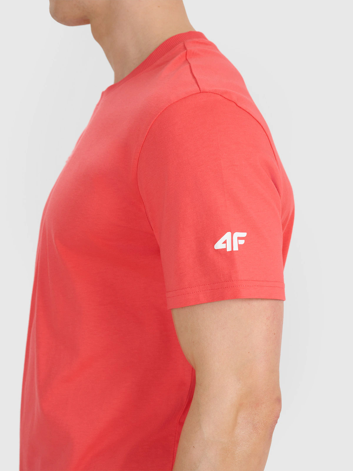 T-shirt regular z nadrukiem męski - turkusowy