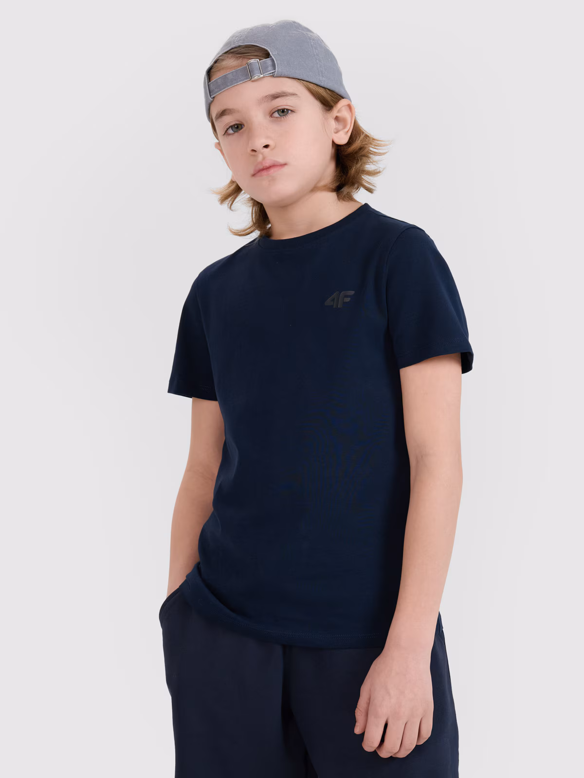 T-shirt regular gładki chłopięcy - czerwony