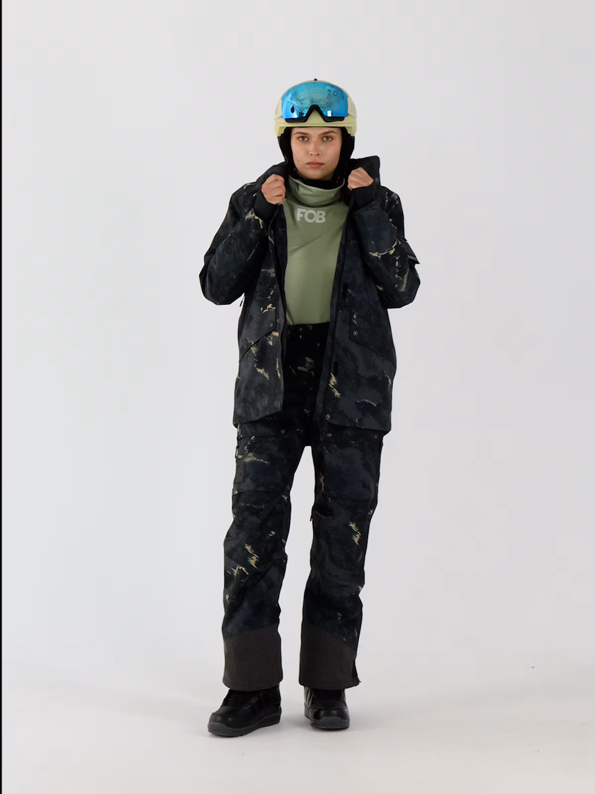 Kurtka snowboardowa membrana 10000 damska - multikolor