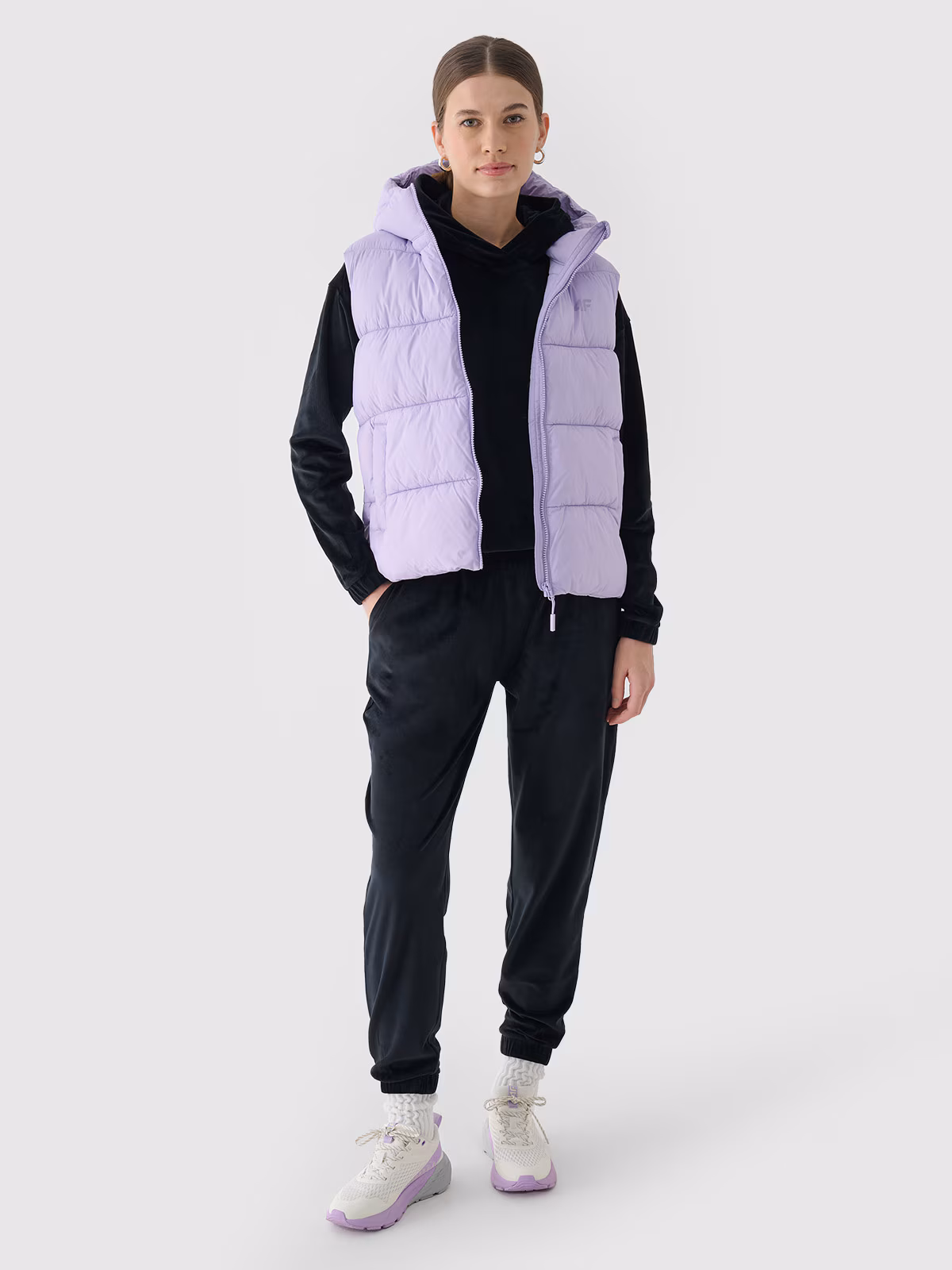 Spodnie dresowe z weluru damskie - granatowe