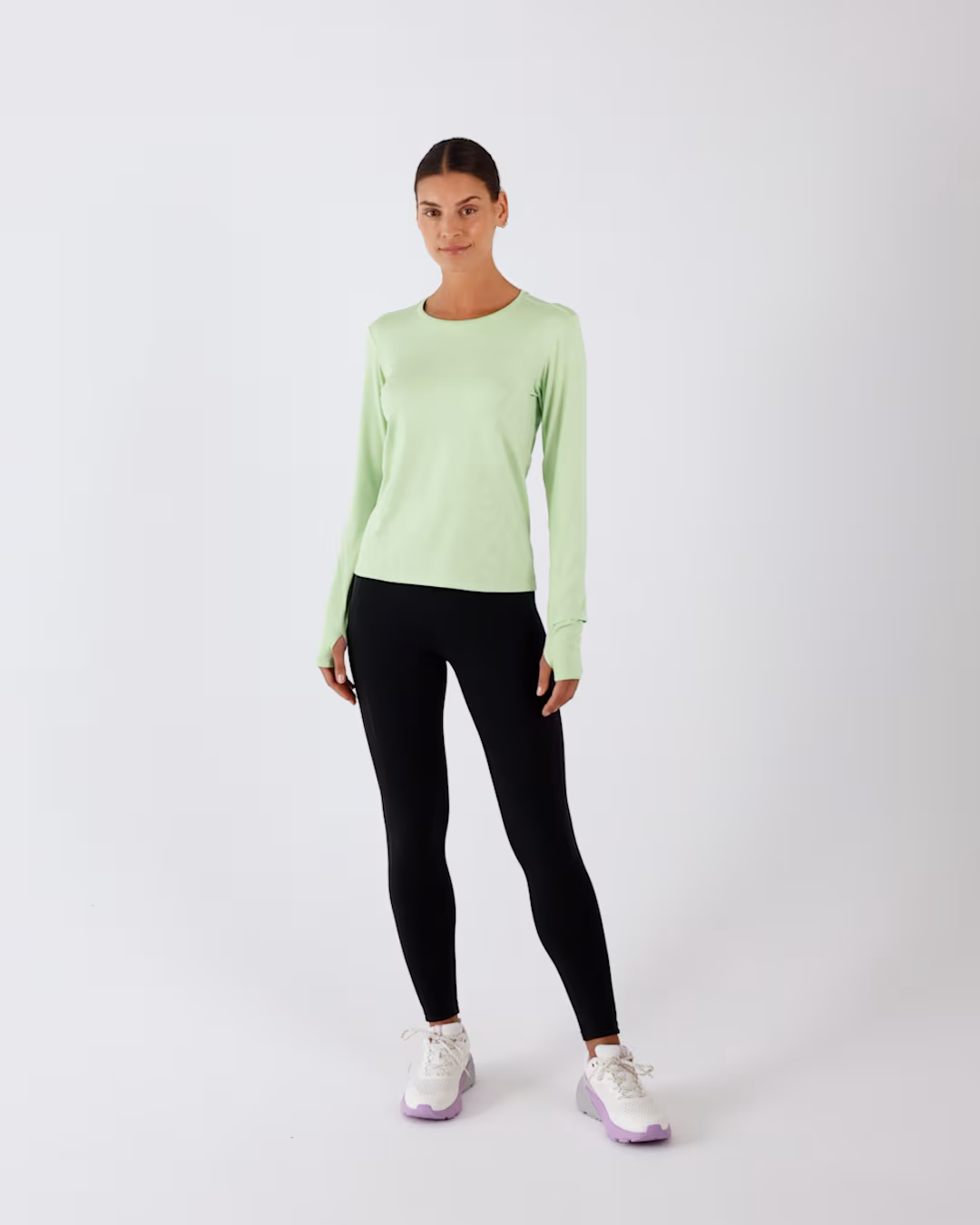 Longsleeve do biegania szybkoschnący damski - zielony