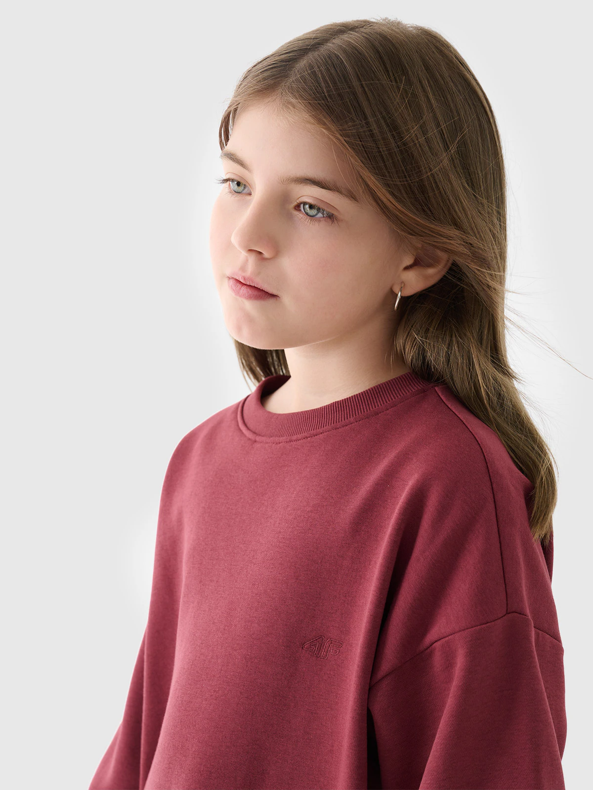 Bluza dresowa nierozpinana bez kaptura dziecięca - czerwona