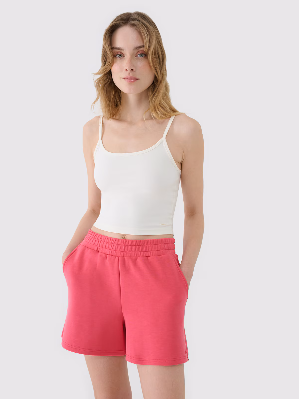 Spodenki dresowe z modalem damskie - niebieskie