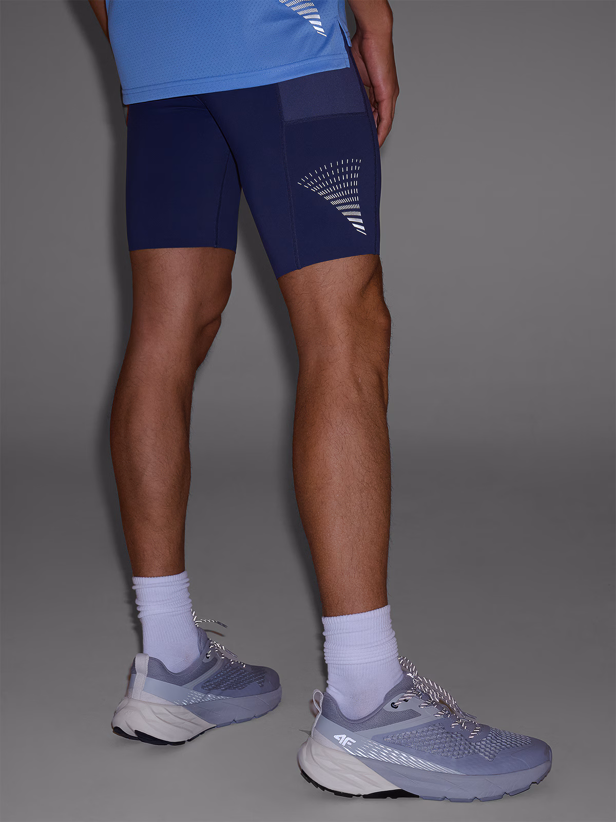 Legginsy kolarki do biegania szybkoschnące męskie - szare