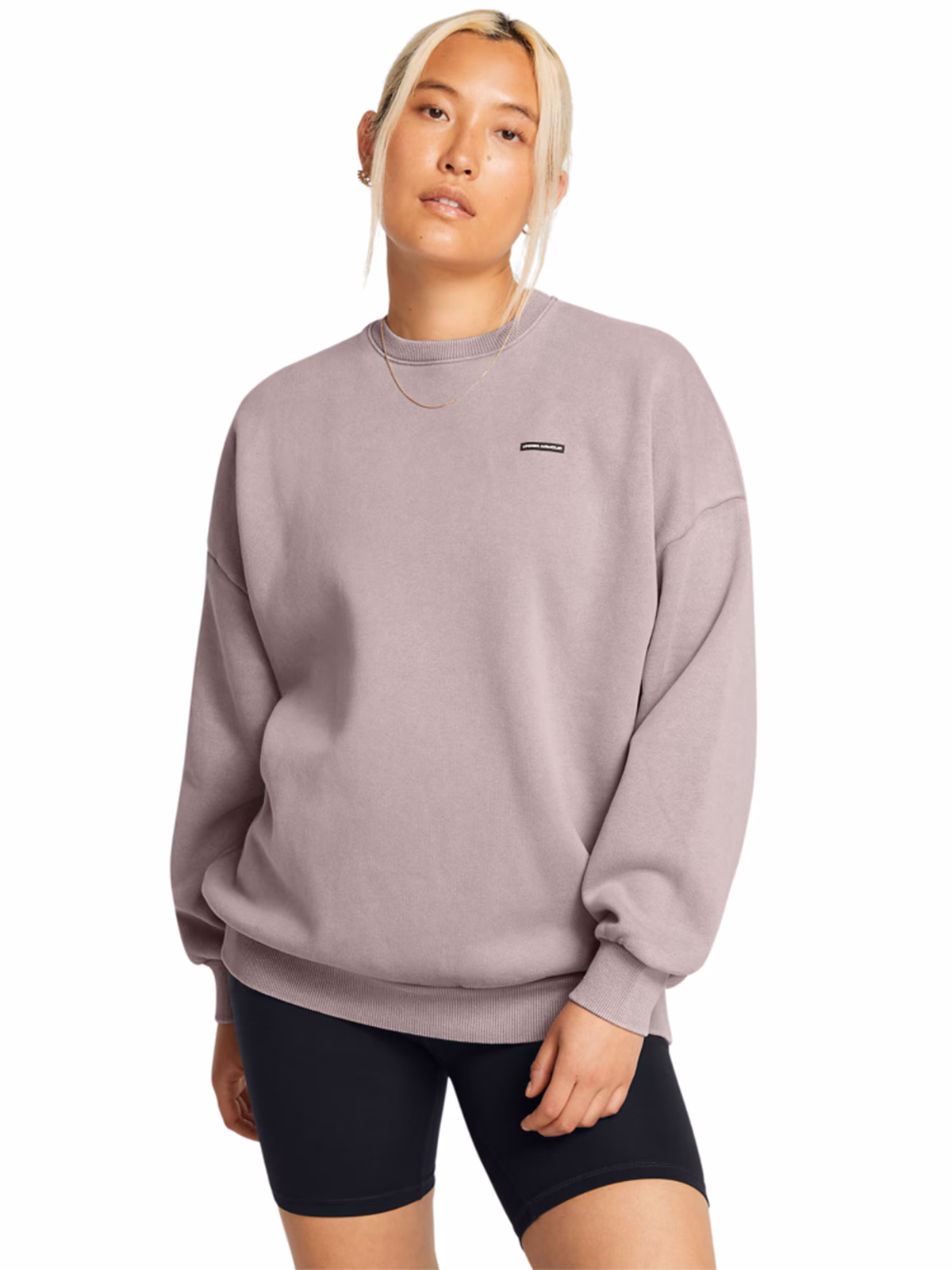 Bluza dresowa damska Under Armour UA Icon Hwt Flc Os Crew - brązowa