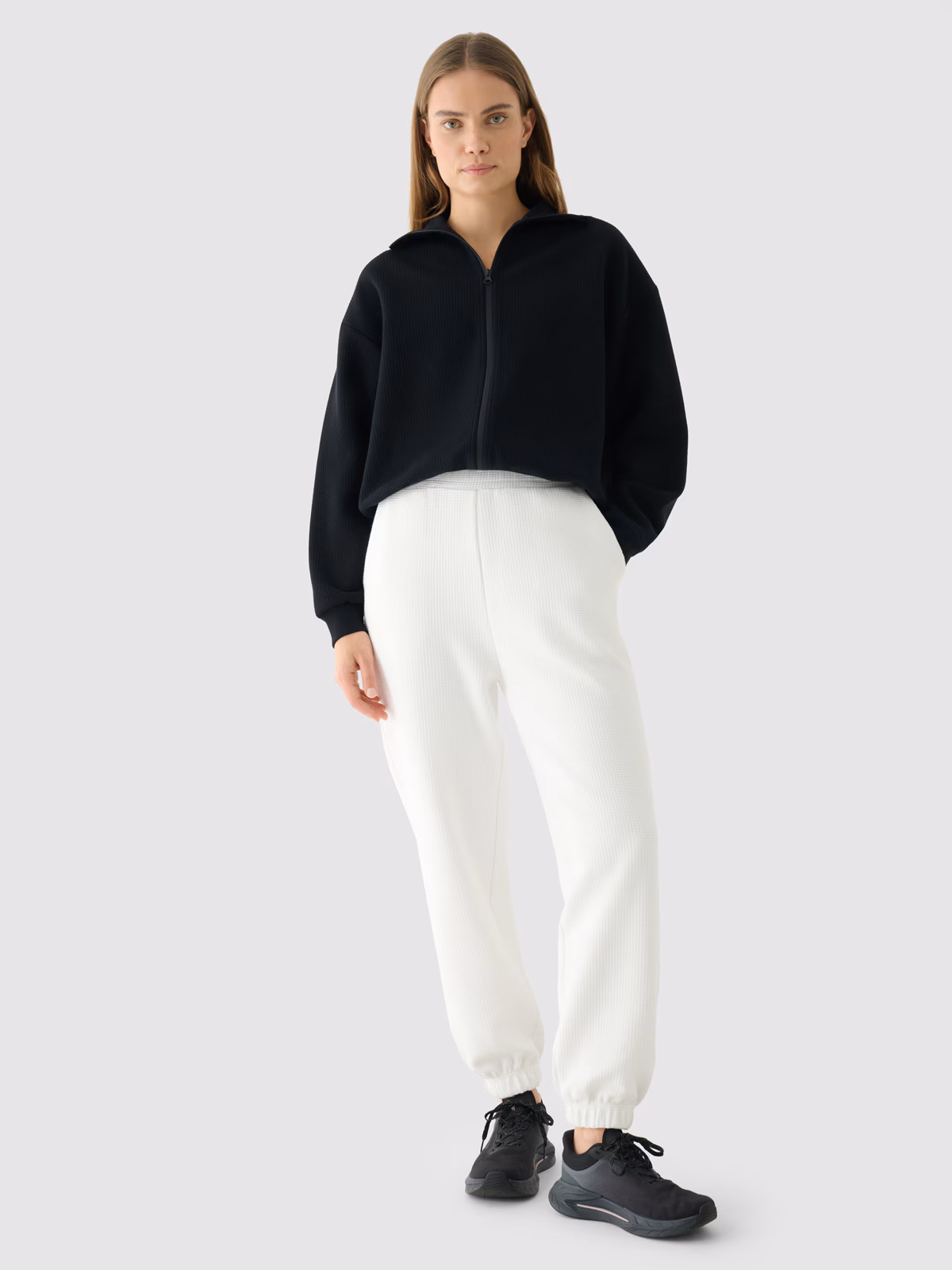 Bluza crop top rozpinana bez kaptura damska - zielona