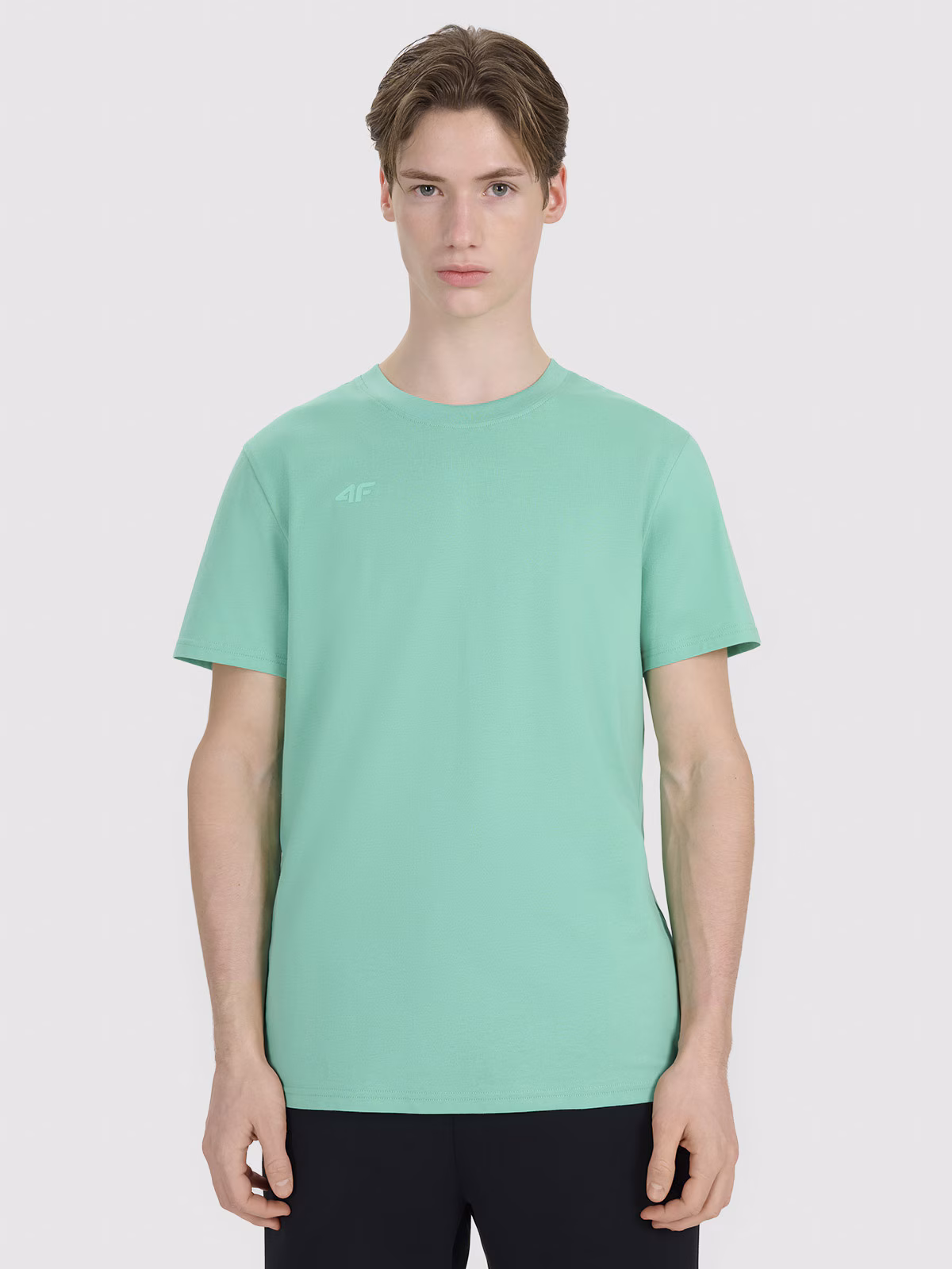 T-shirt regular z nadrukiem męski - czarny