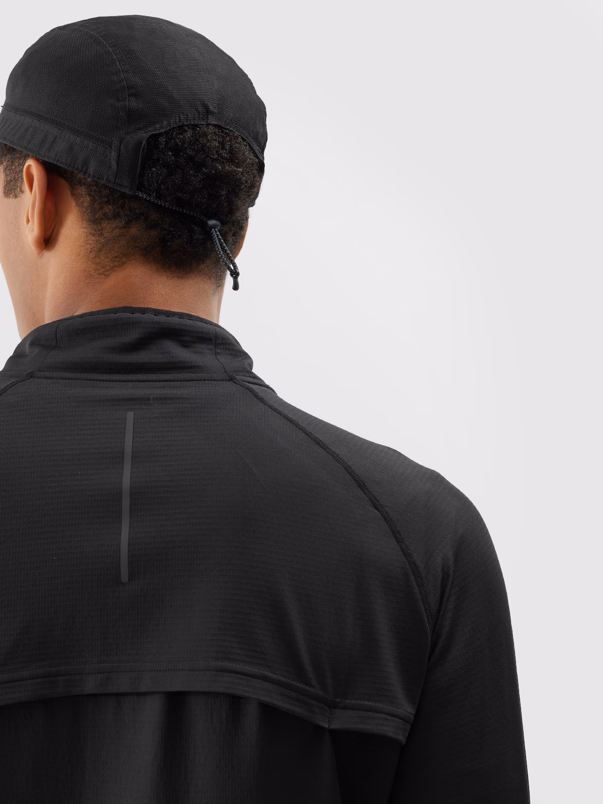 Bluza do biegania rozpinana bez kaptura męska - czarna