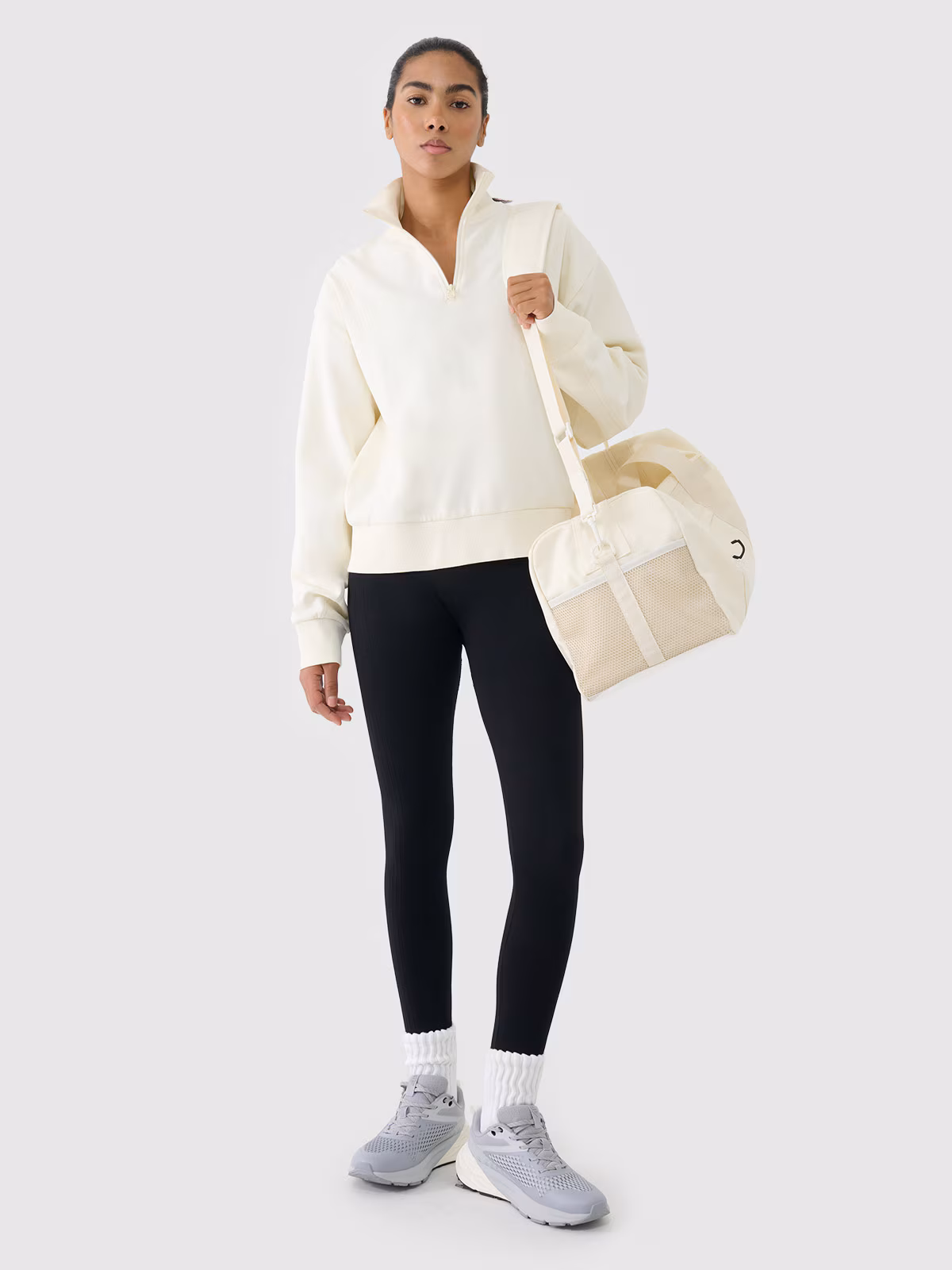 Torba sportowa (30 L) z kieszenią na obuwie - biała