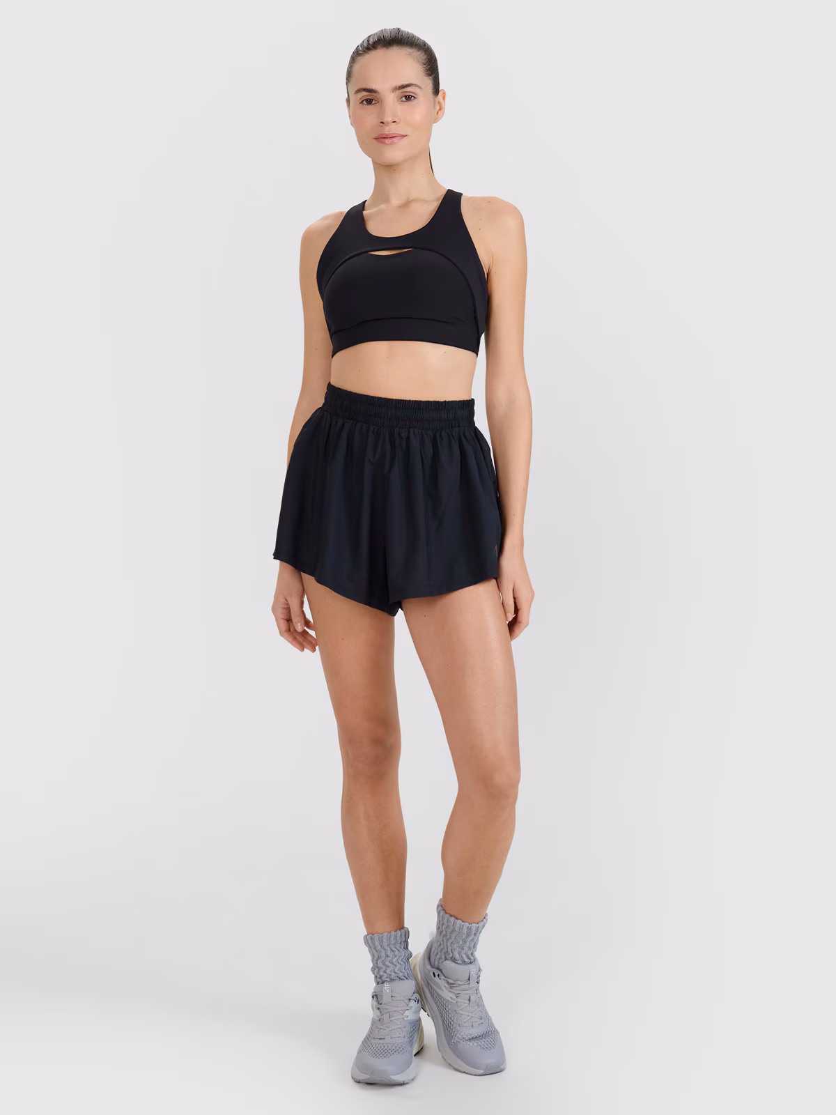 Spodenki treningowe szybkoschnące damskie - czarne