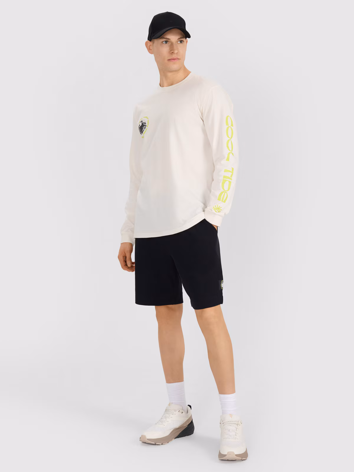 Longsleeve regular z nadrukiem męski - biały