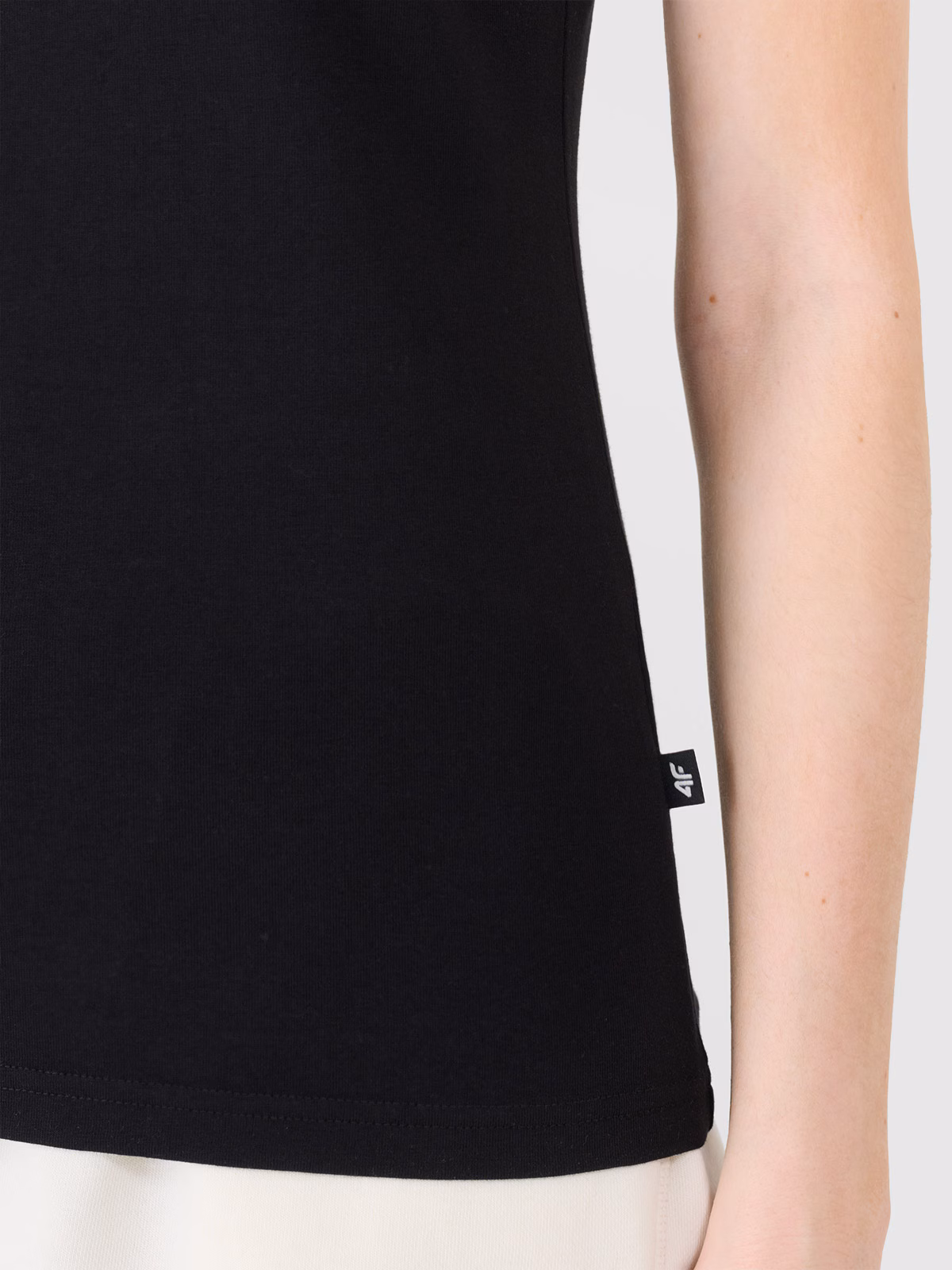 T-shirt slim gładki damski - biały