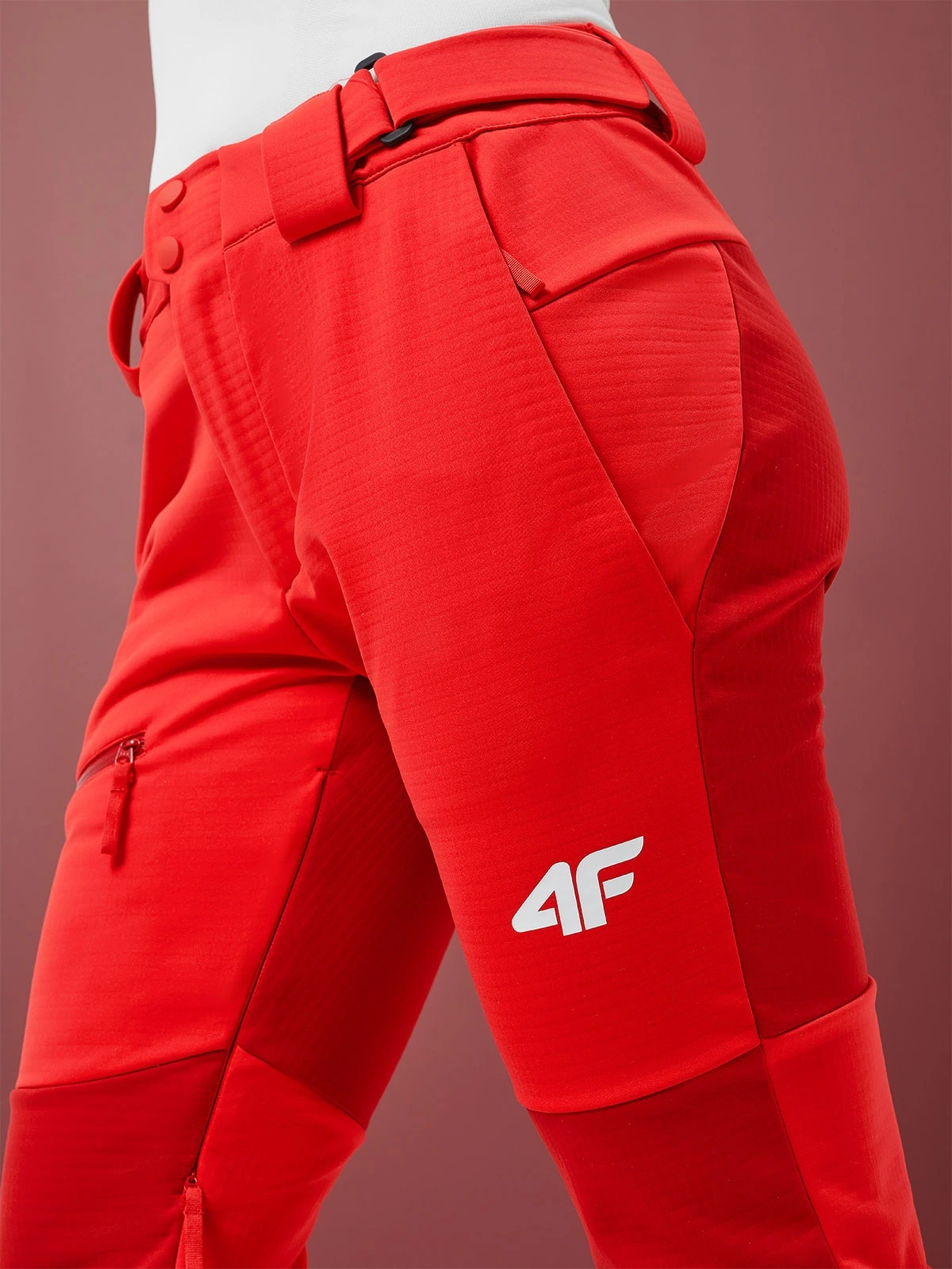 Spodnie funkcyjne softshell membrana 20000 damskie - czerwone