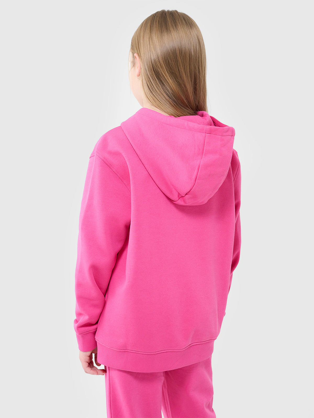 Bluza dresowa nierozpinana z kapturem dziewczęca - beżowa