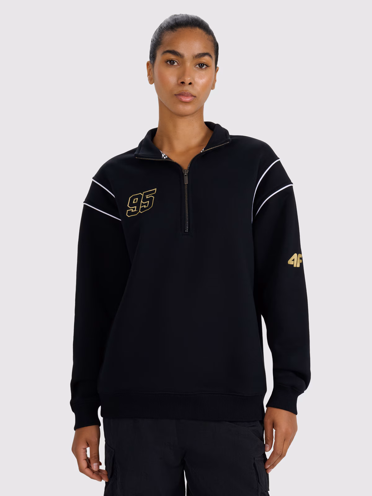 Bluza dresowa rozpinana bez kaptura uniseks 4F x Bartosz Zmarzlik - czarna