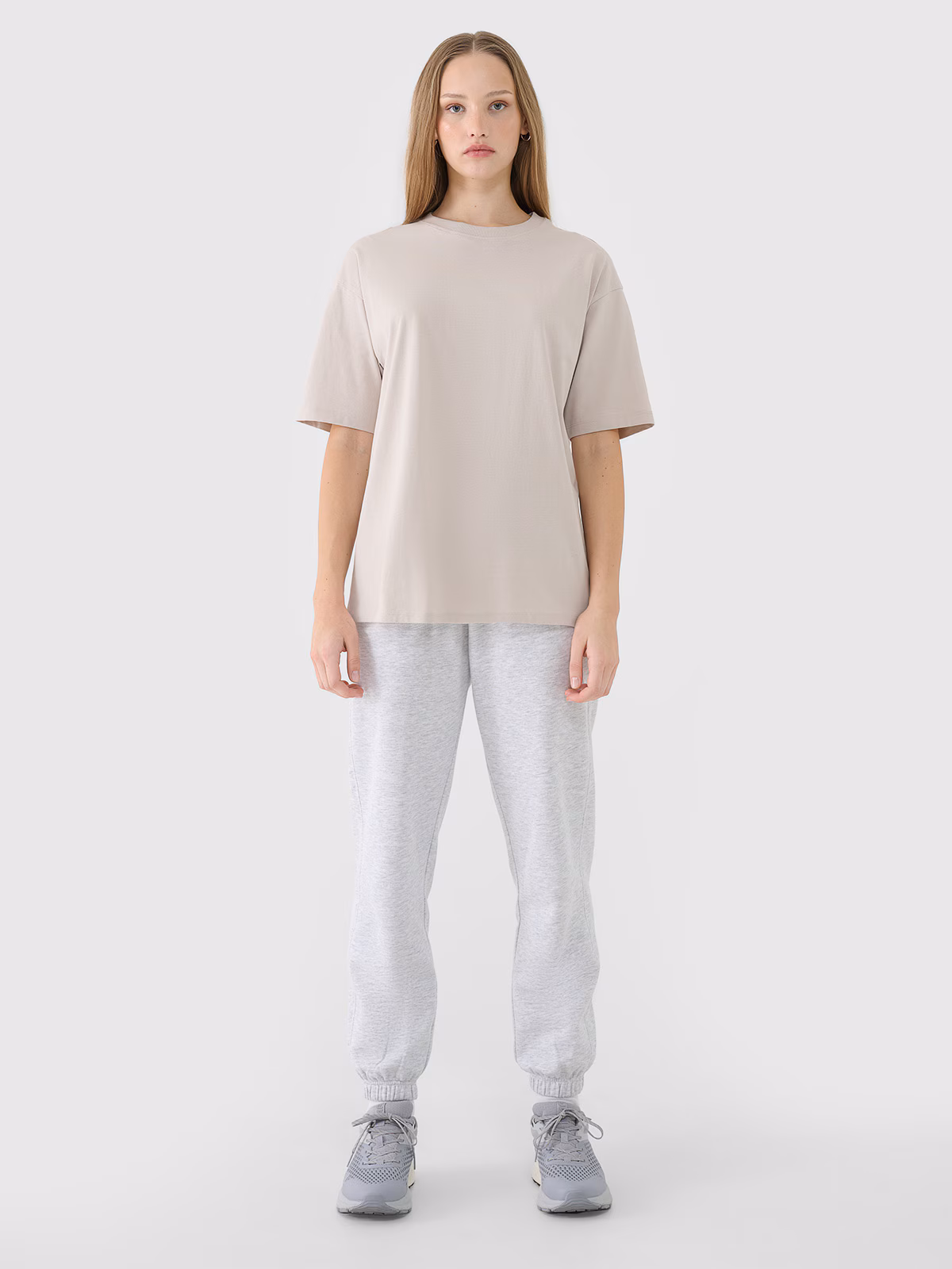 T-shirt oversize gładki damski - biały