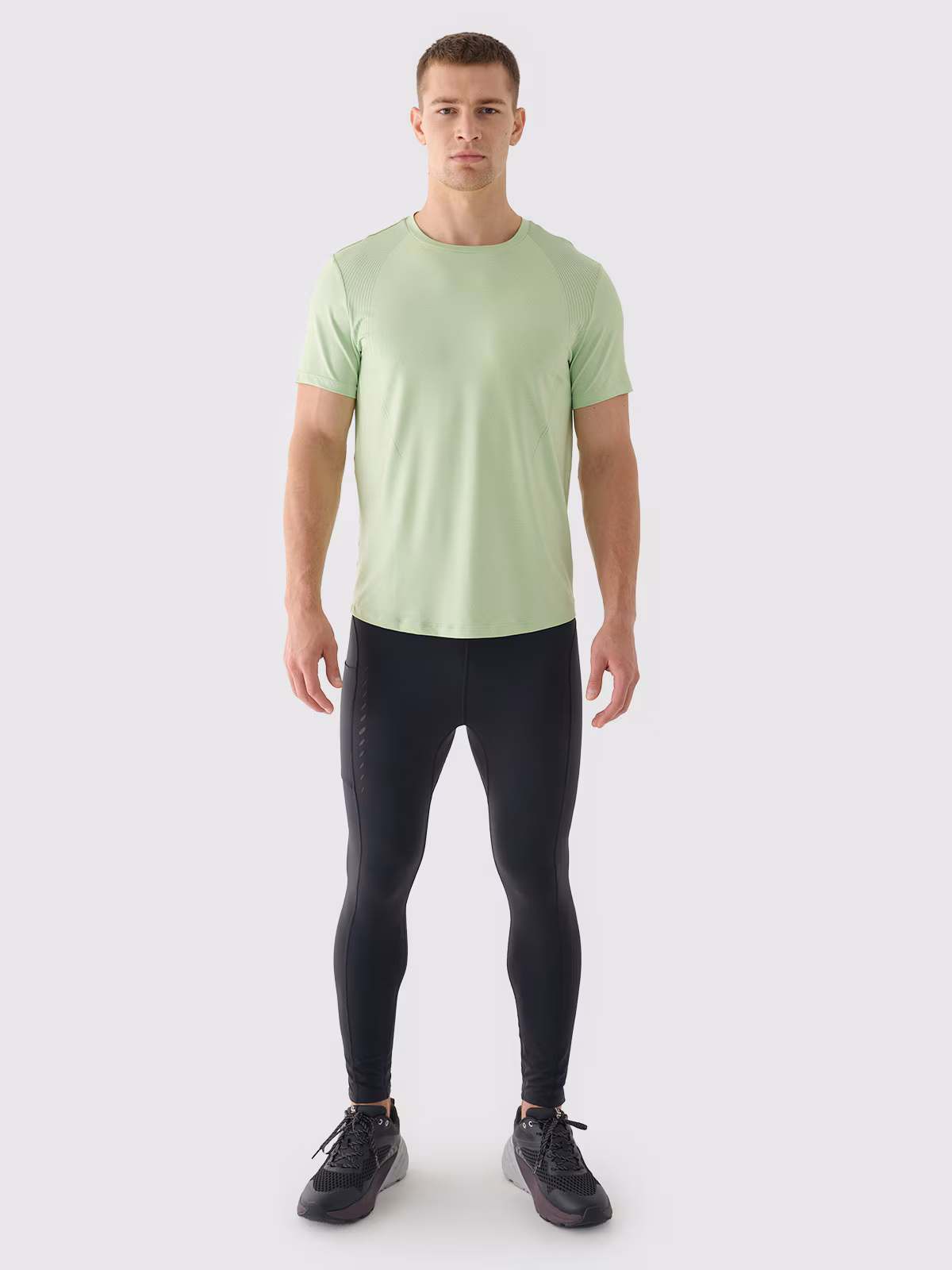 Legginsy do biegania szybkoschnące męskie - szare