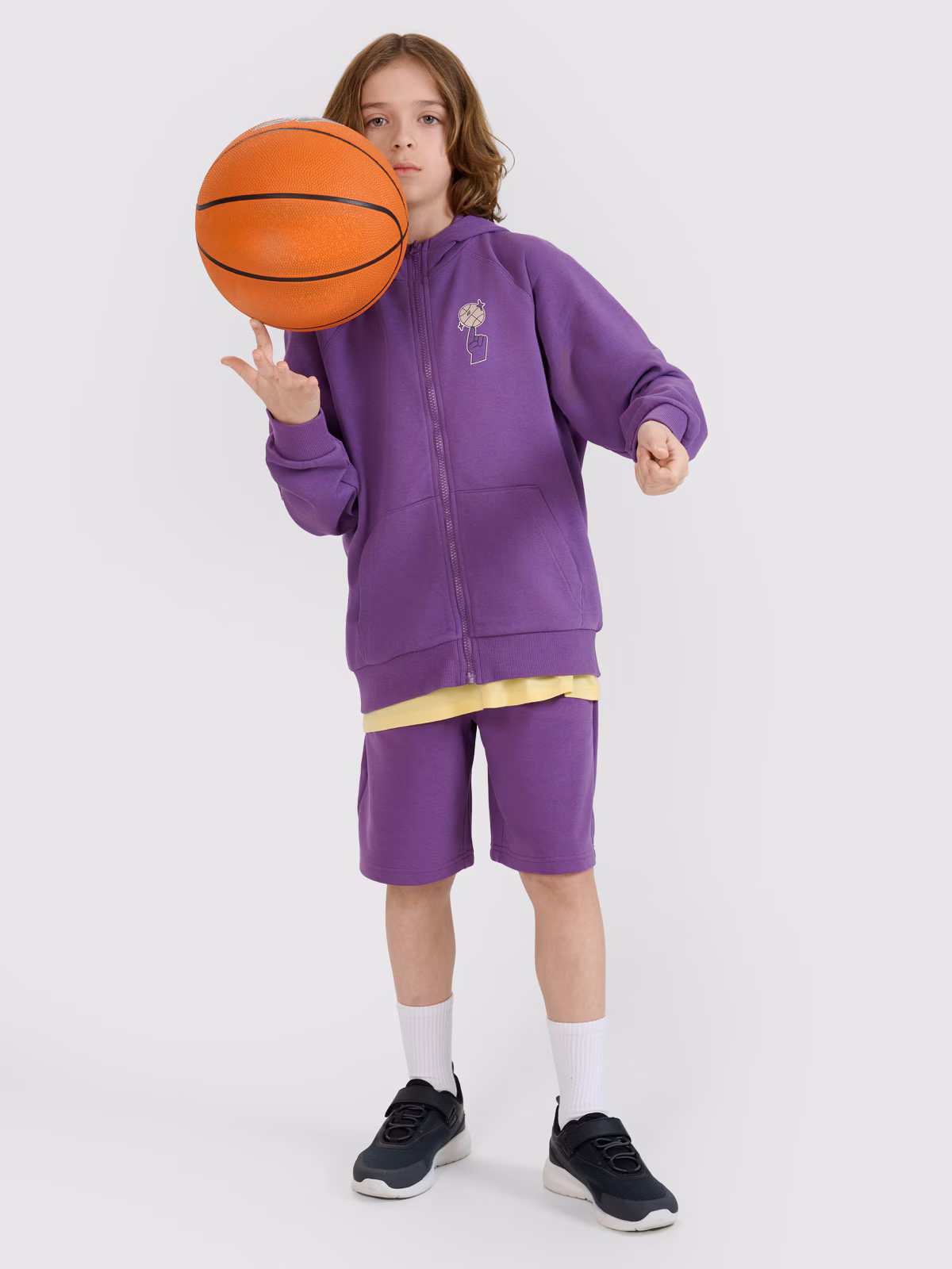 Bluza dresowa rozpinana z kapturem chłopięca - beżowa