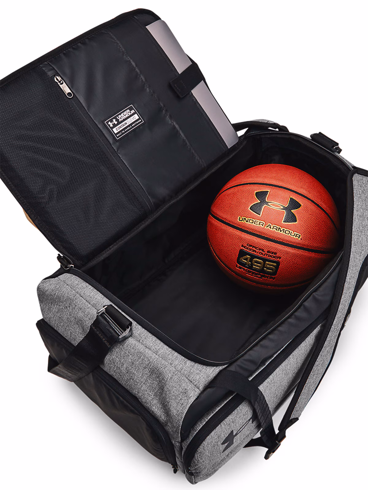 Torba treningowa uniseks Under Armour UA Contain Duo Md Bp Duffle - szara