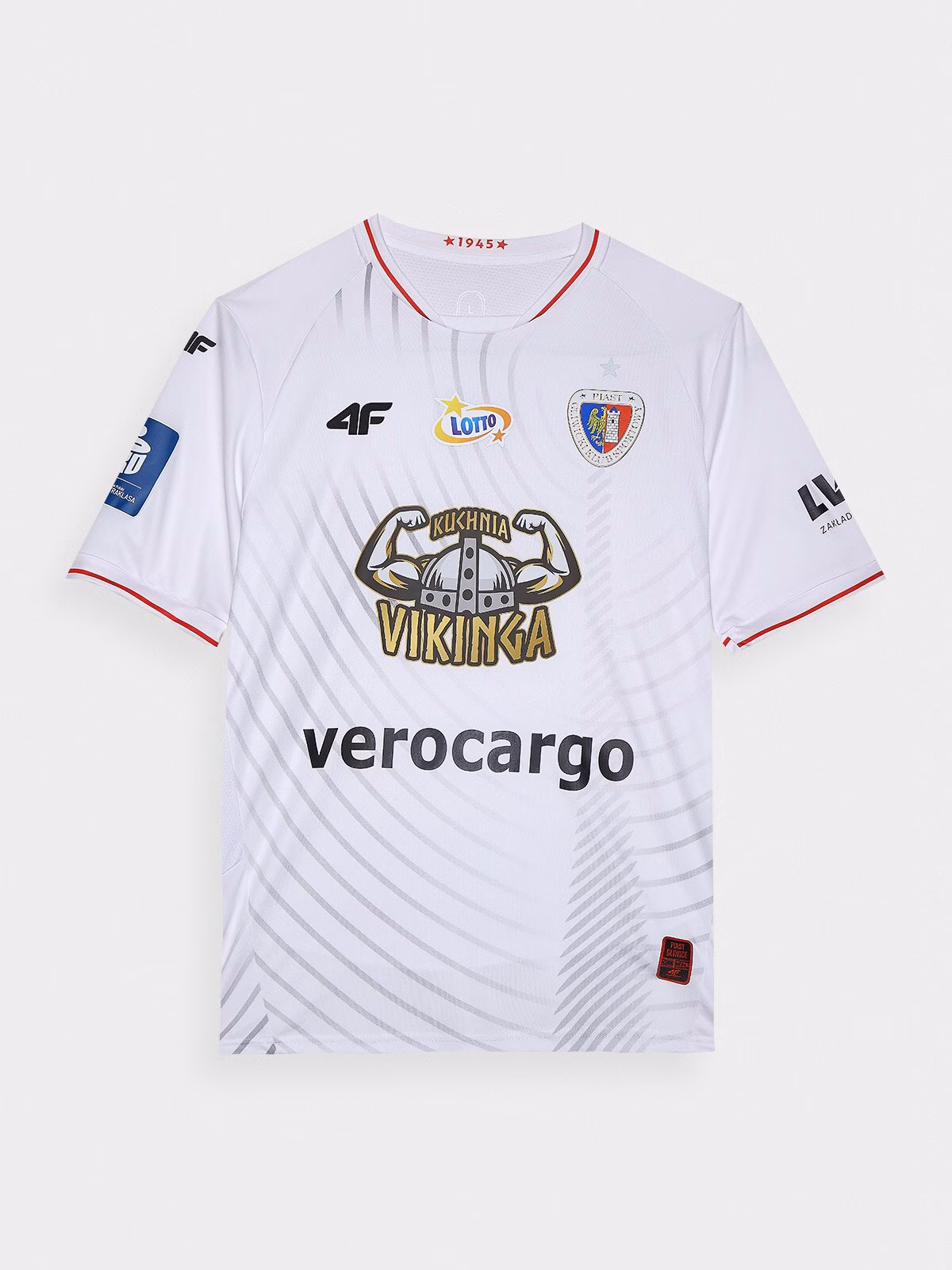 Koszulka klubowa wyjazdowa z sezonu 2023/24 męska 4F x Piast Gliwice - biała