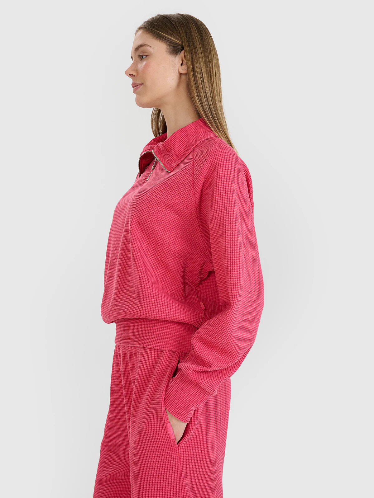 Bluza dresowa oversize nierozpinana bez kaptura damska - czarna