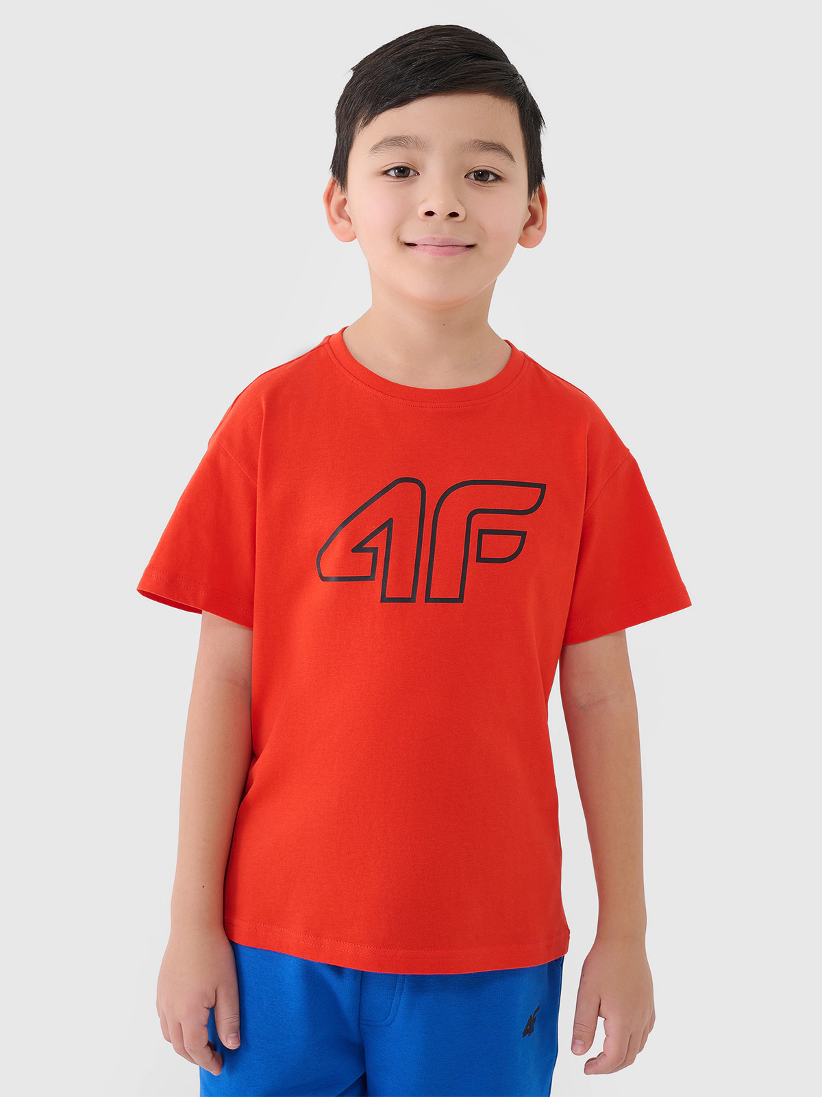 T-shirt z nadrukiem chłopięcy - niebieski