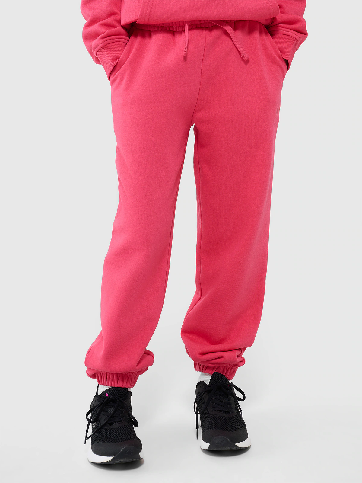 Spodnie dresowe joggery dziewczęce - różowe