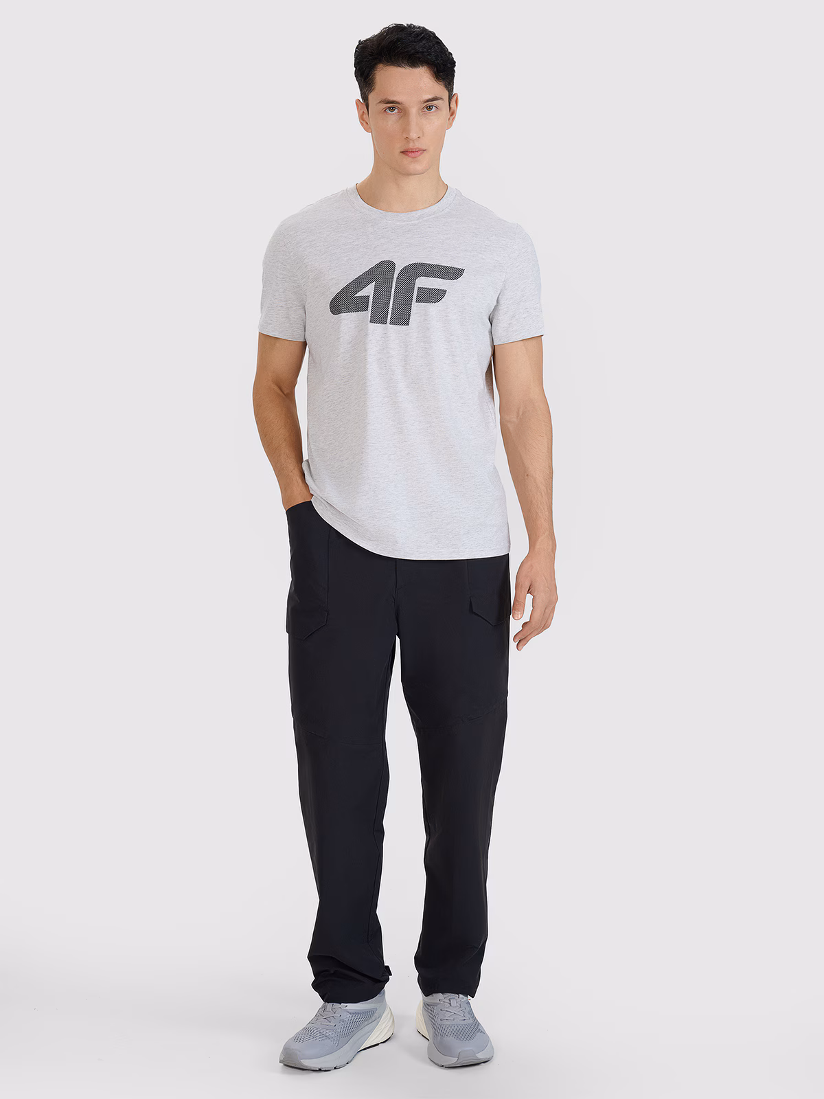 T-shirt regular z nadrukiem męski - czerwony