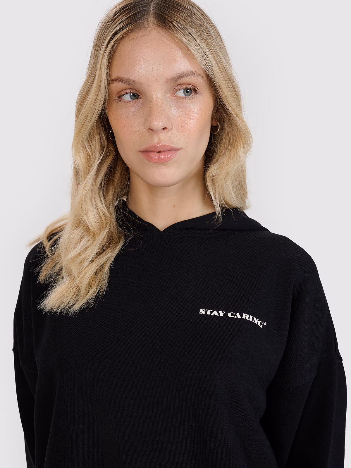 Bluza dresowa nierozpinana z kapturem damska - pomarańczowa