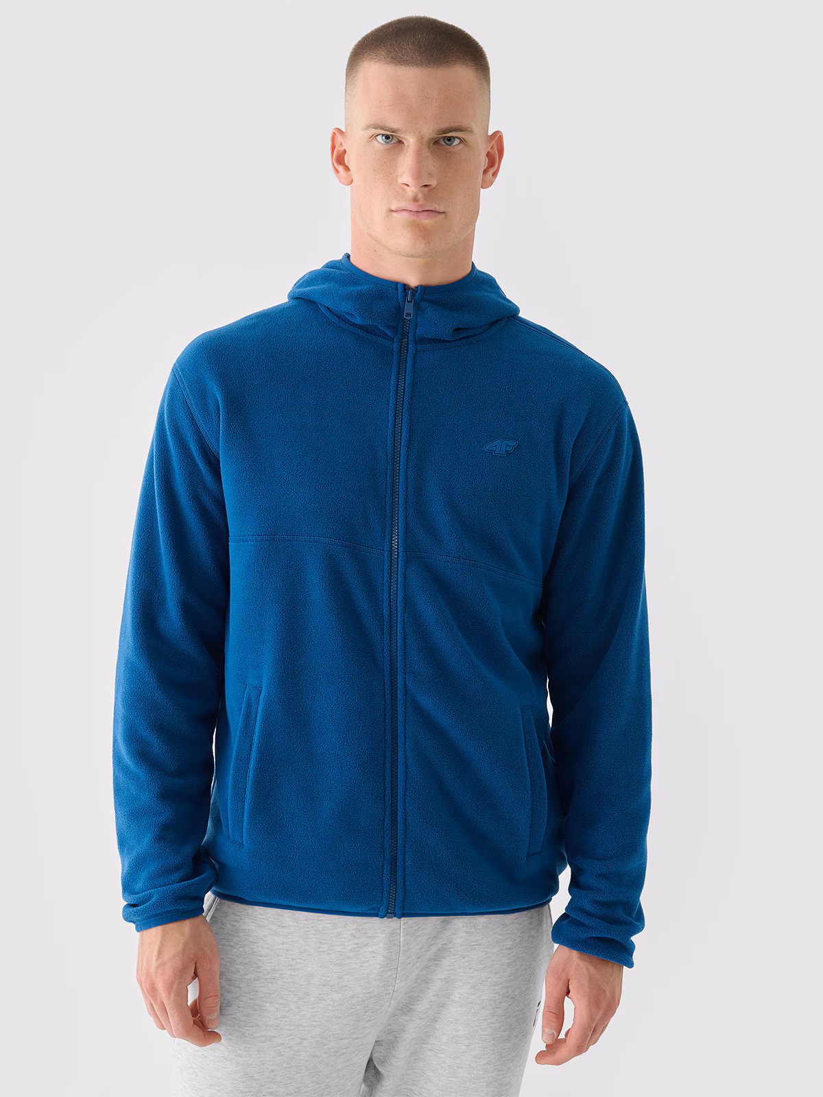 Polar regular z kapturem męski - turkusowy