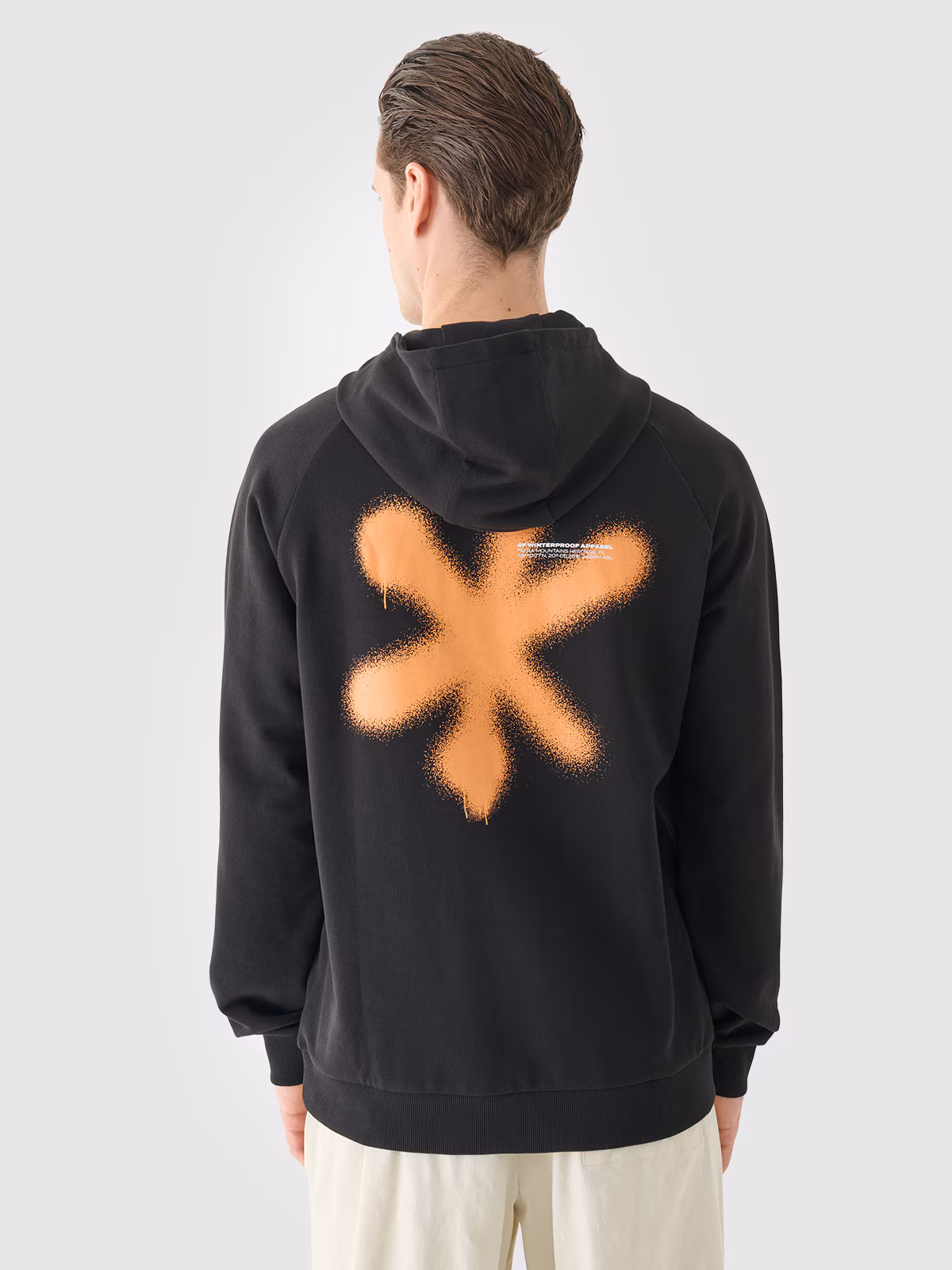 Bluza dresowa nierozpinana z kapturem męska - czarna