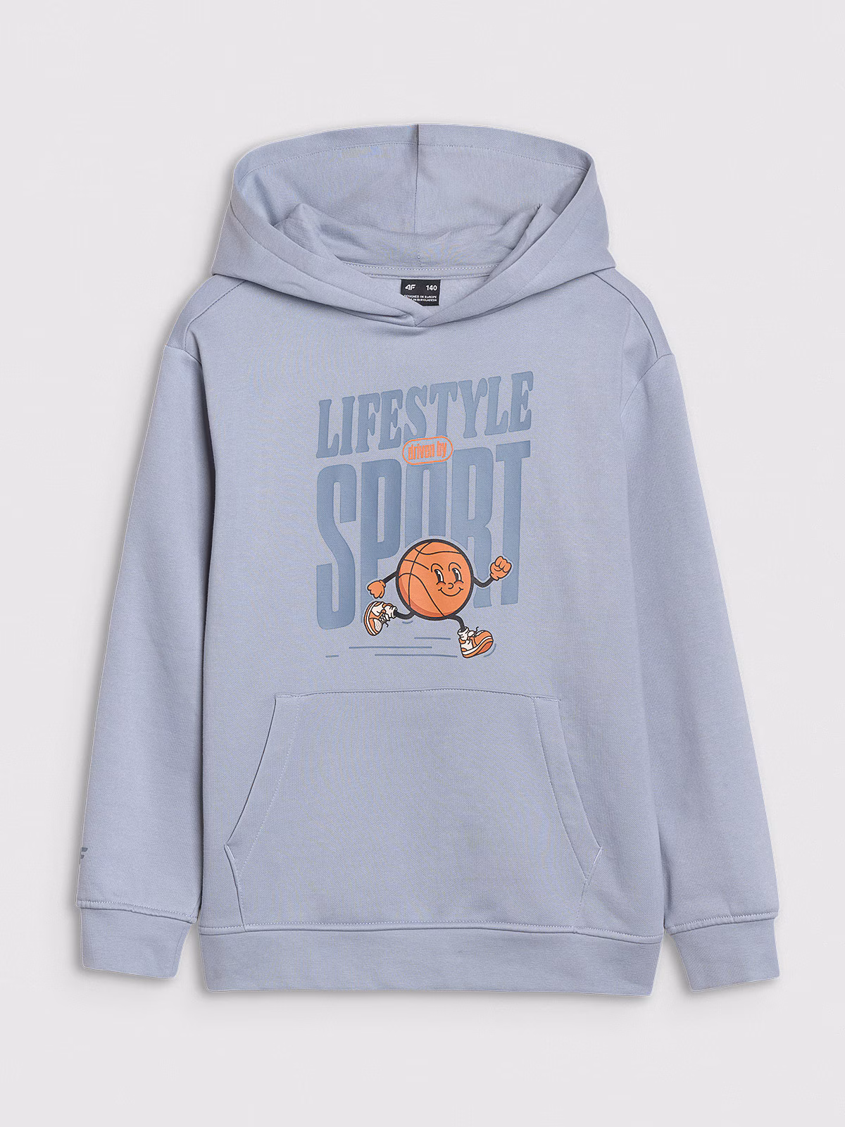 Bluza dresowa nierozpinana z kapturem chłopięca -  pomarańczowa