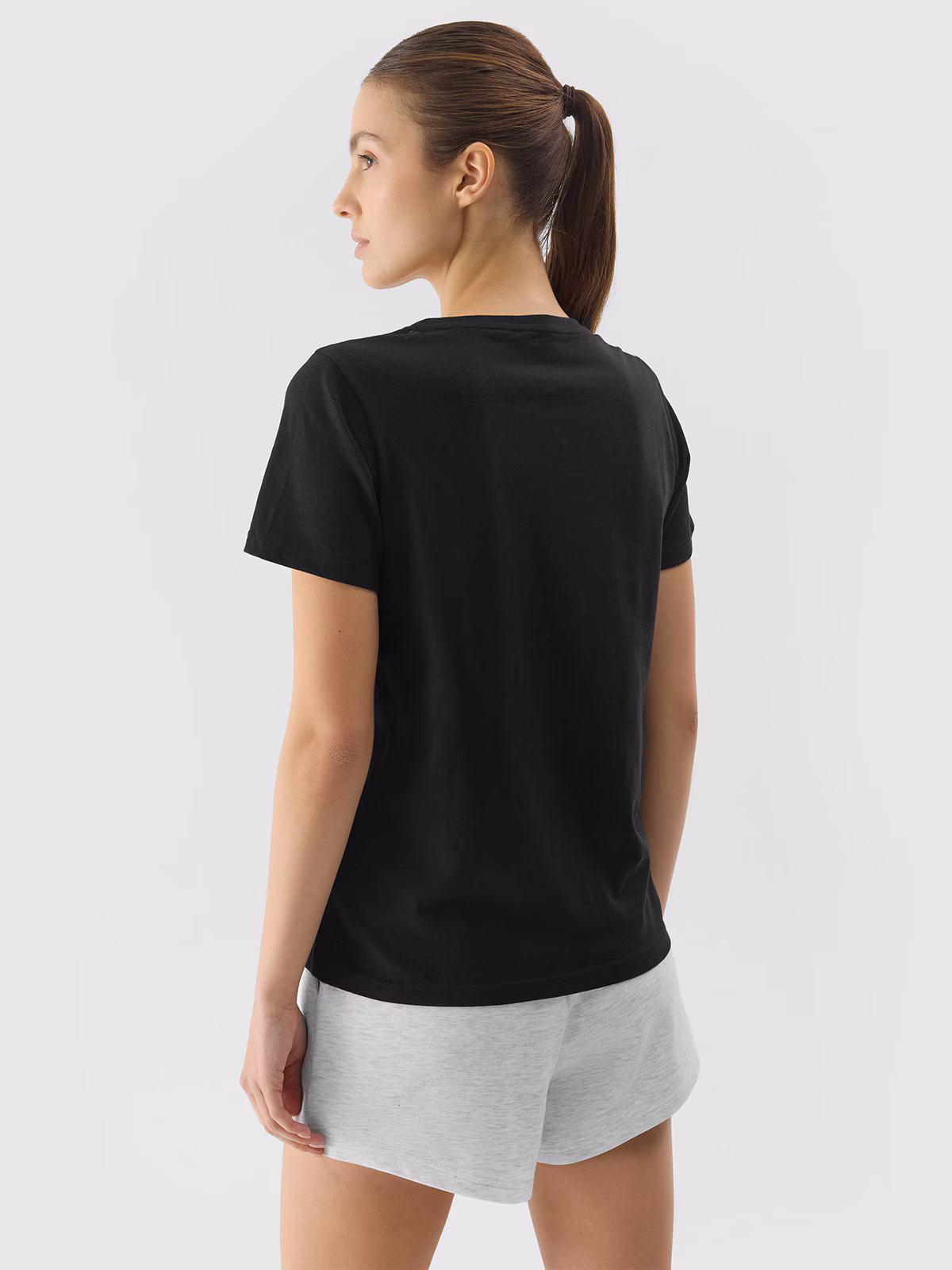 T-shirt gładki damski - czarny