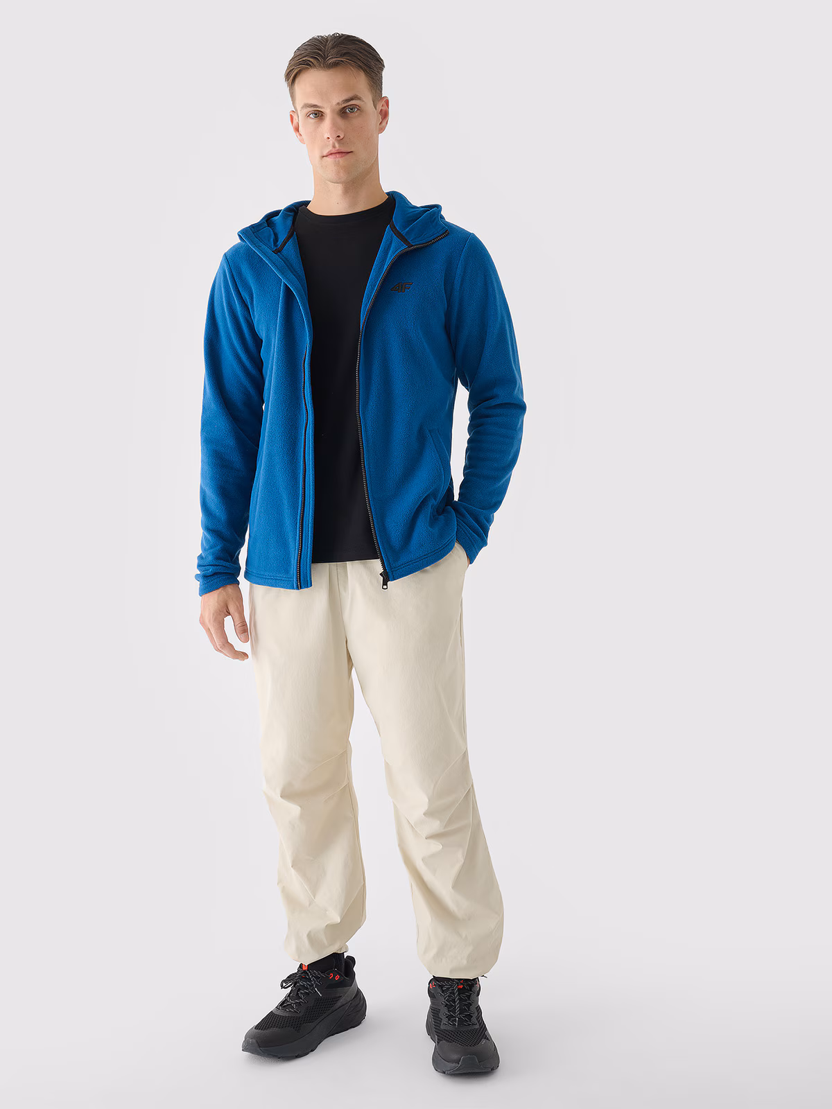 Polar regular z kapturem męski - turkusowy