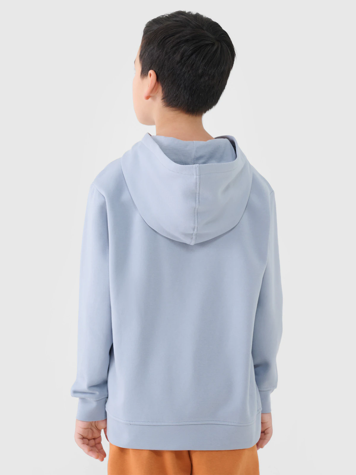 Bluza dresowa nierozpinana z kapturem chłopięca -  pomarańczowa