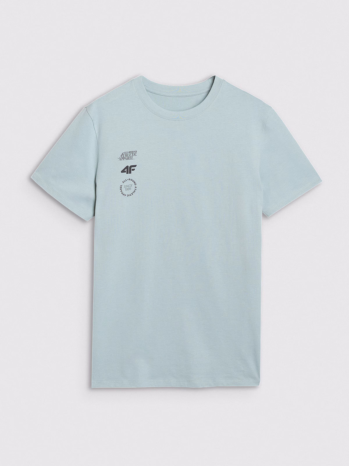 T-shirt regular z nadrukiem męski - granatowy