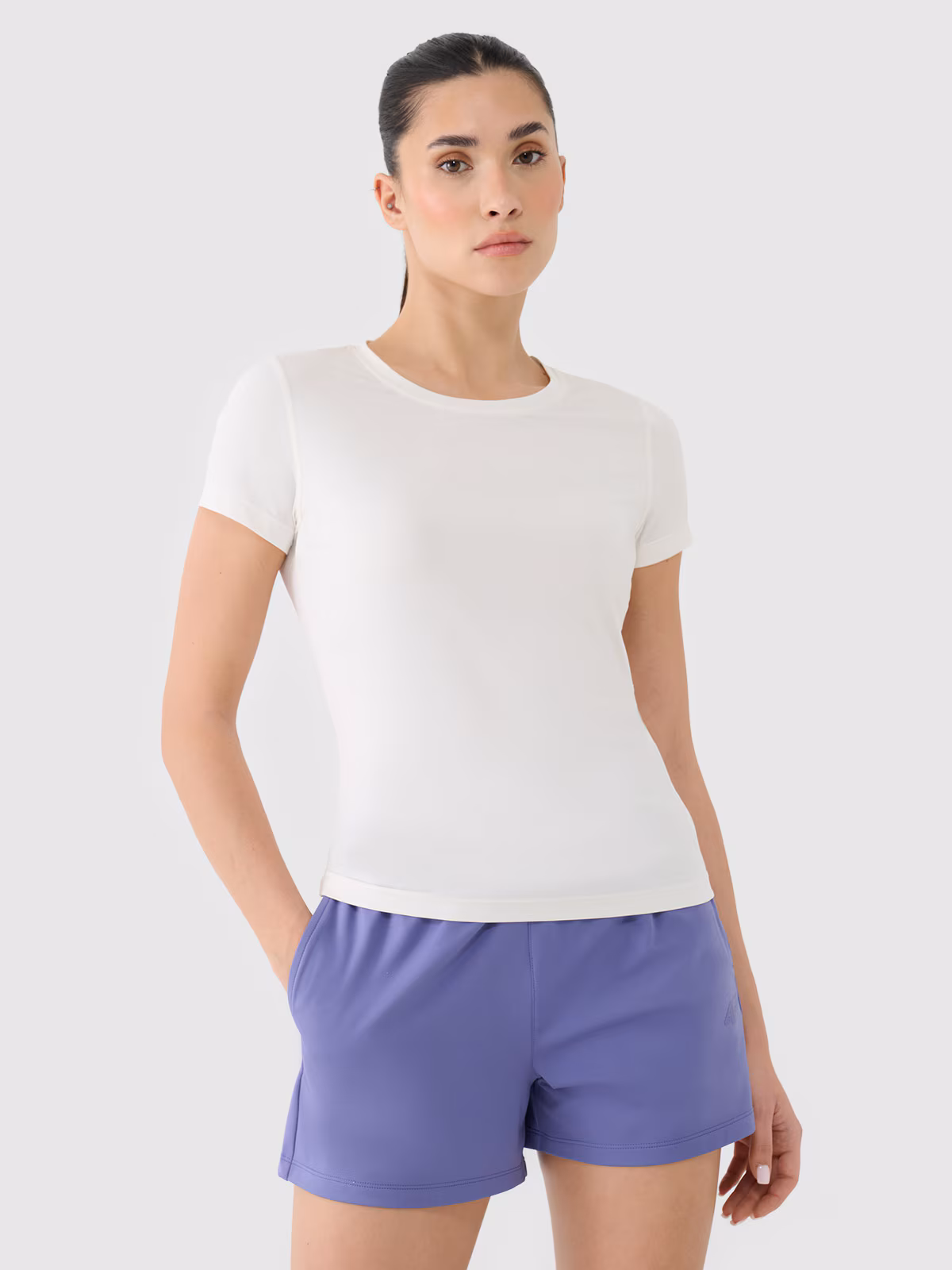 Koszulka treningowa regular szybkoschnąca damska - biała